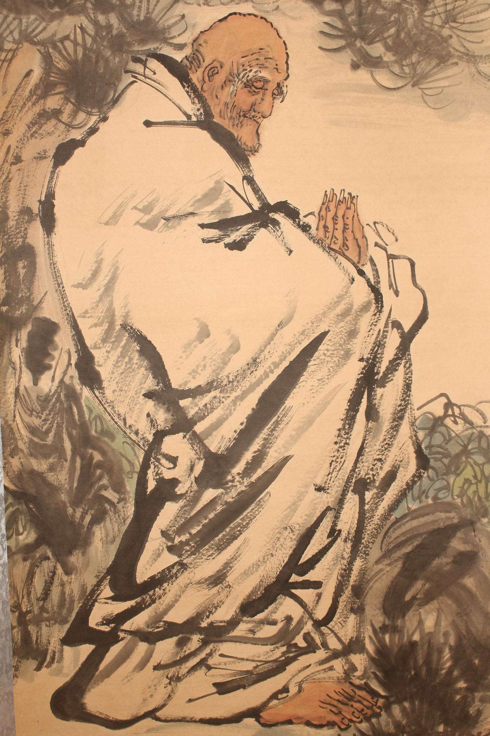 A Chinese Elder-portrait Fortune Scroll - 2