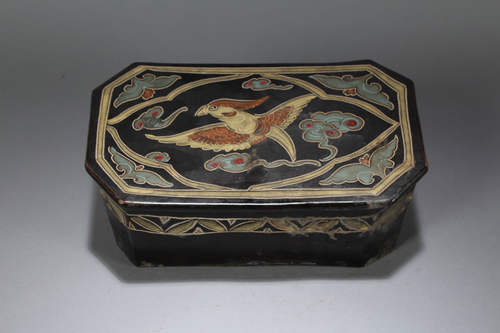 A Chinese Myth-beast Religious Porcelain Fortune Statue: A Chinese Myth-beast Religious Porcelain Fortune Statue. Height: 3.25 (inch). Width: 10.75 (inch). Length: 6.5 (inch).