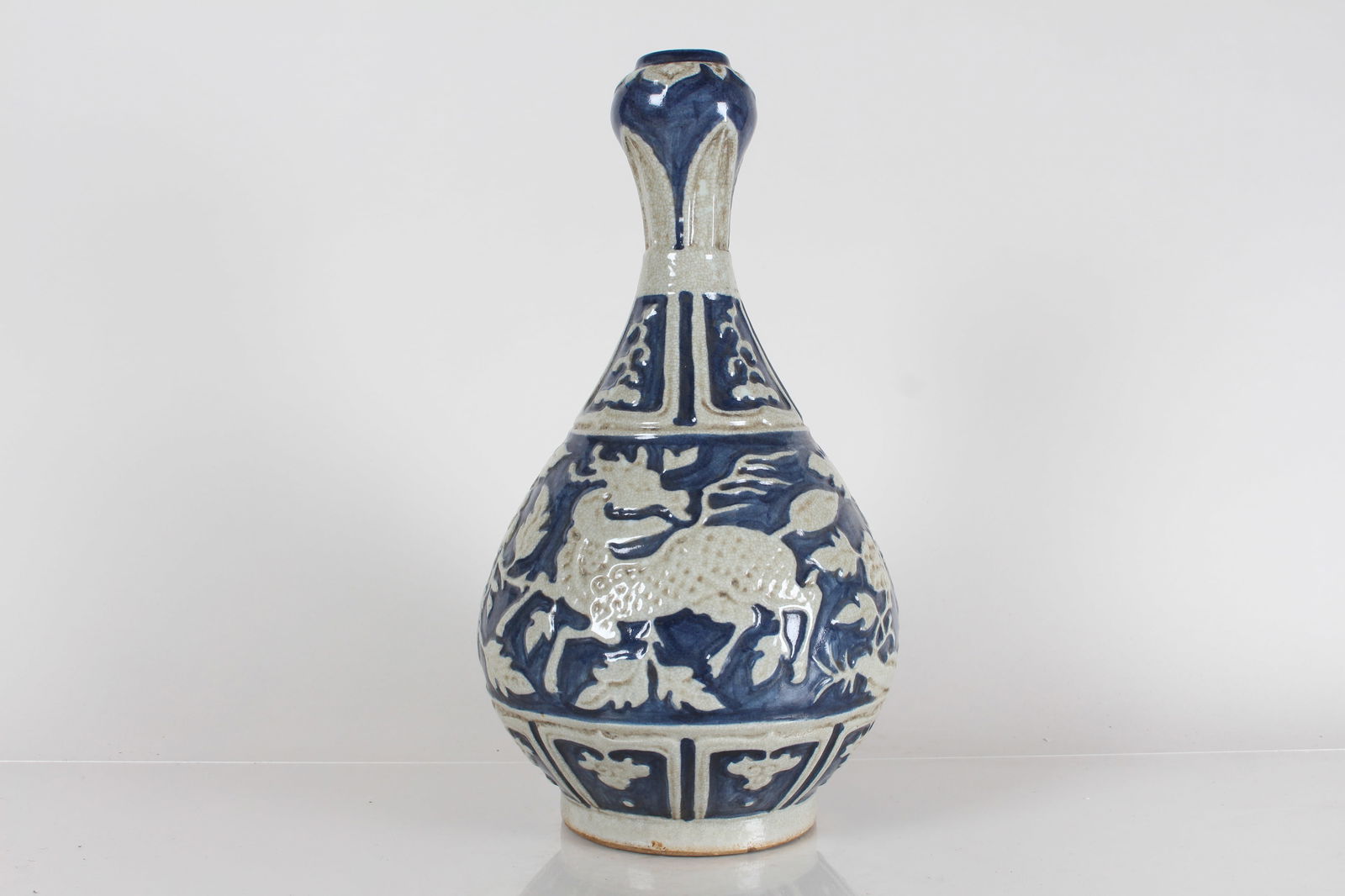 A Chinese Myth-beast Fortune Porcelain Vase: A Chinese Myth-beast Fortune Porcelain Vase . Height: 15.5 (inch).