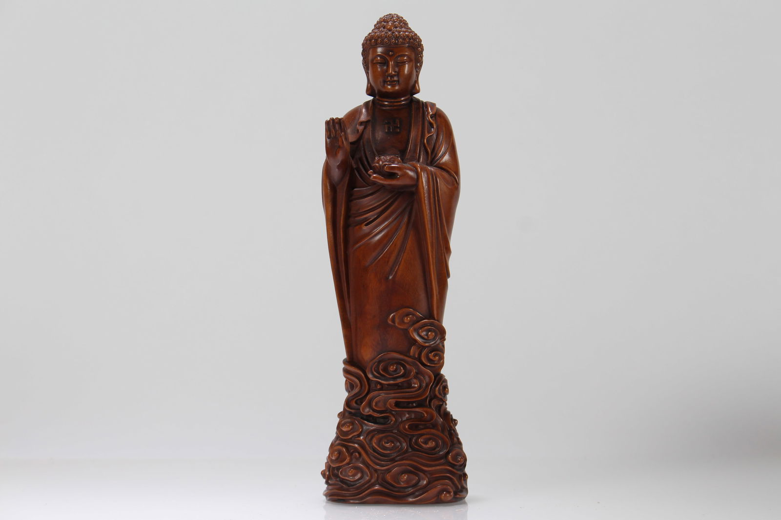 A Chinese Wooden Religious Buddha Statue (1 of 6)