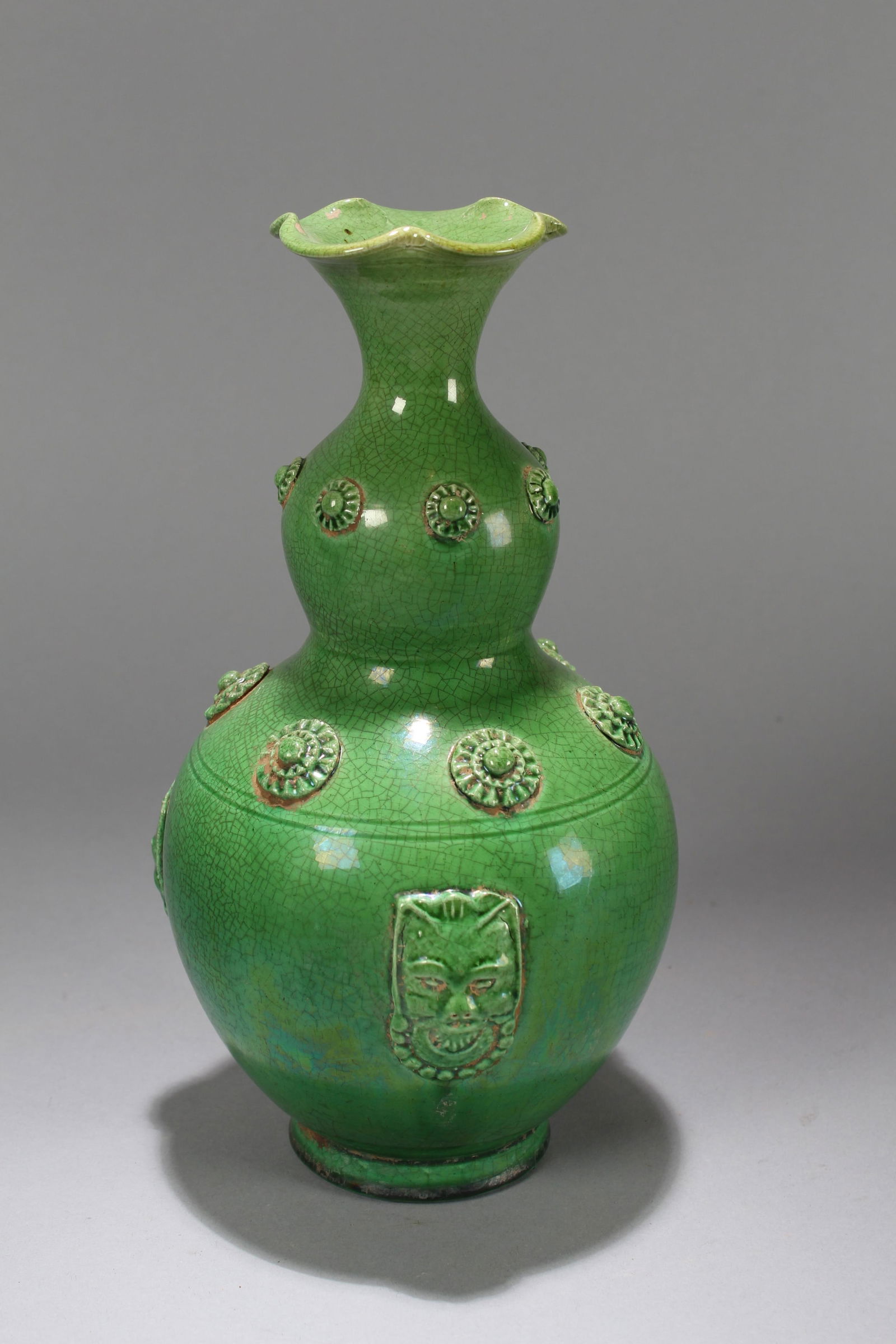 A Chinese Green-coding Porcelain Fortune Vase - 3