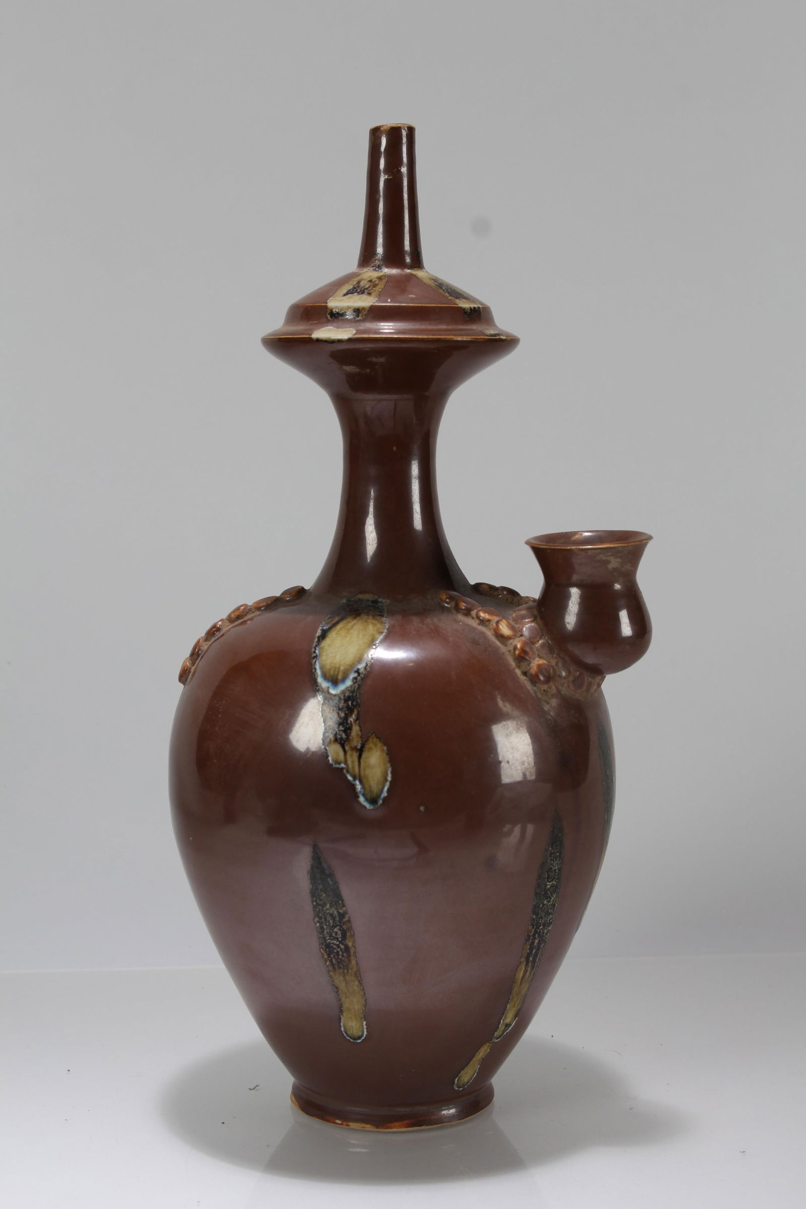 A Chinese Brown-coding Porcelain Fortune Vase: A Chinese Brown-coding Porcelain Fortune Vase . Height: 12 (inch).