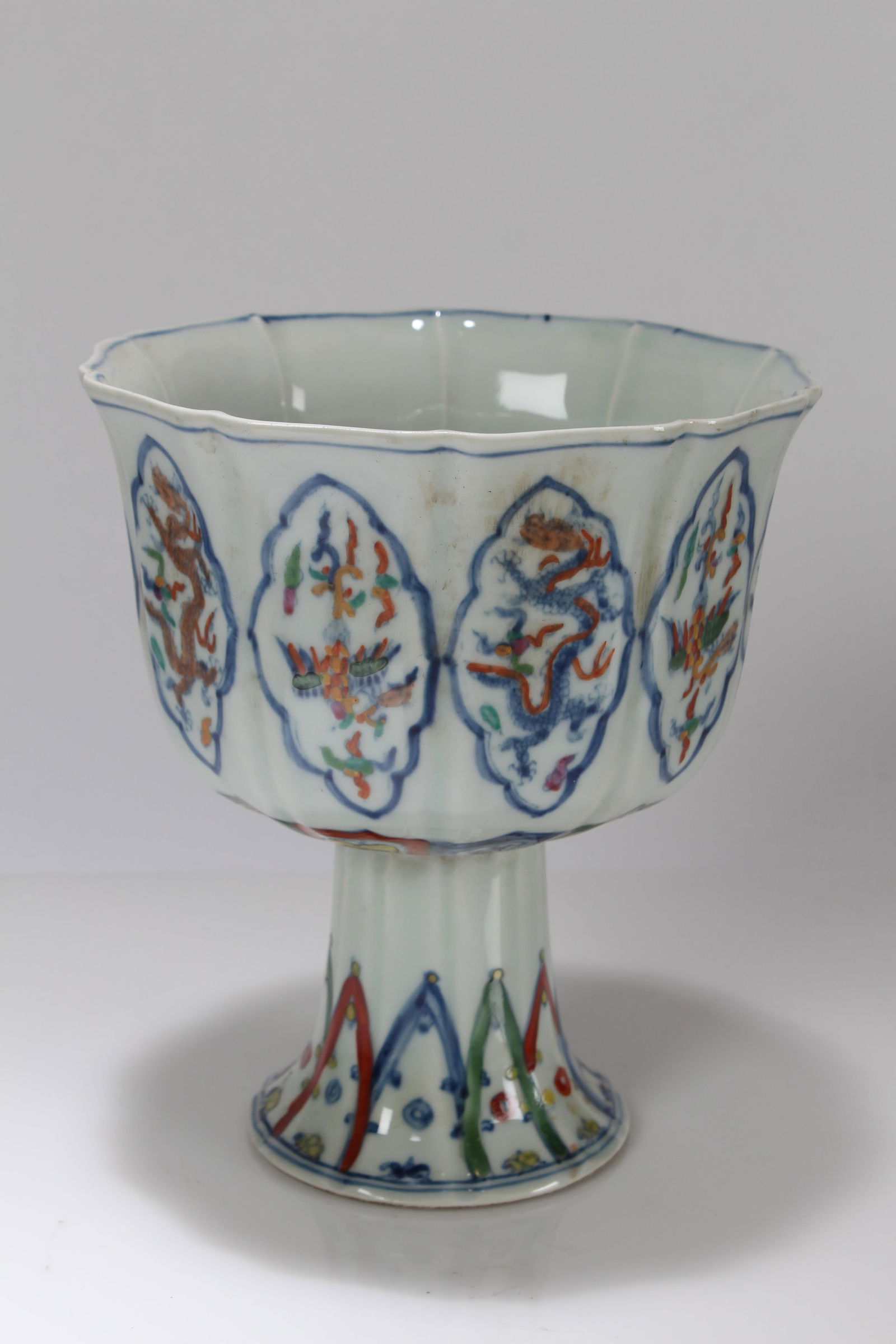 A Chinese Ancient-framing Porcelain Fortune Tall-end Cup (1 of 6)