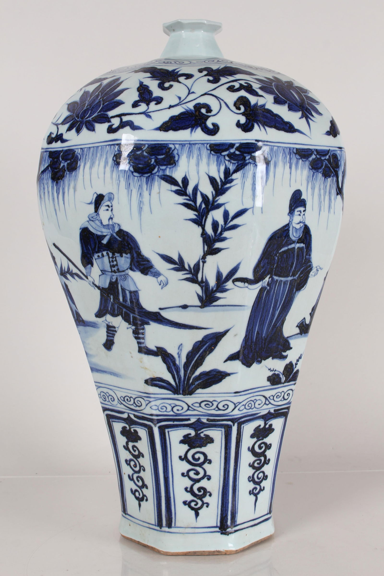 A Chinese Story-telling Blue and White Porcelain Fortune Vase: A Chinese Story-telling Blue and White Porcelain Fortune Vase . Height: 17.75 (inch).