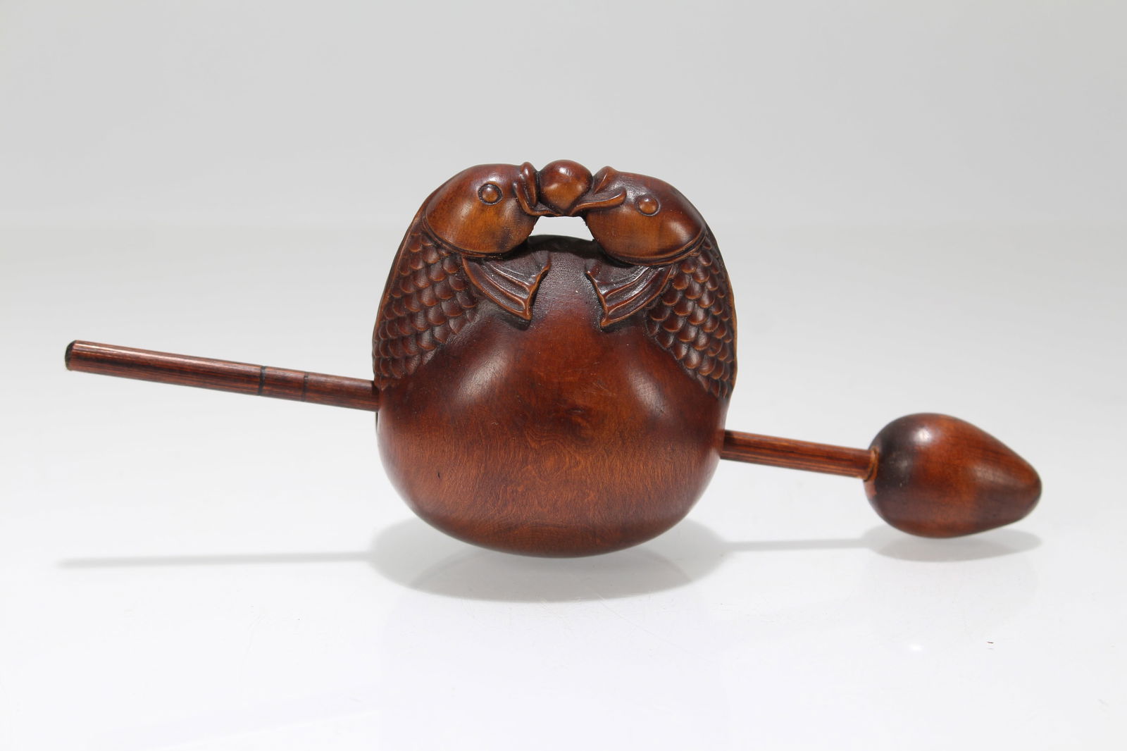 A Chinese Myth-beast Fortune Wooden Temple Block: A Chinese Myth-beast Fortune Wooden Temple Block. Height: 2.5 (inch). Length: 6.5 (inch).