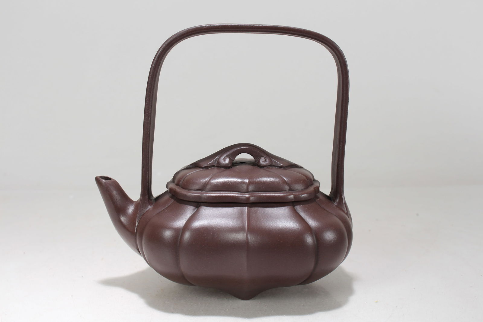 A Chinese Vividly-detailed High-handled Tea Pot (1 of 4)