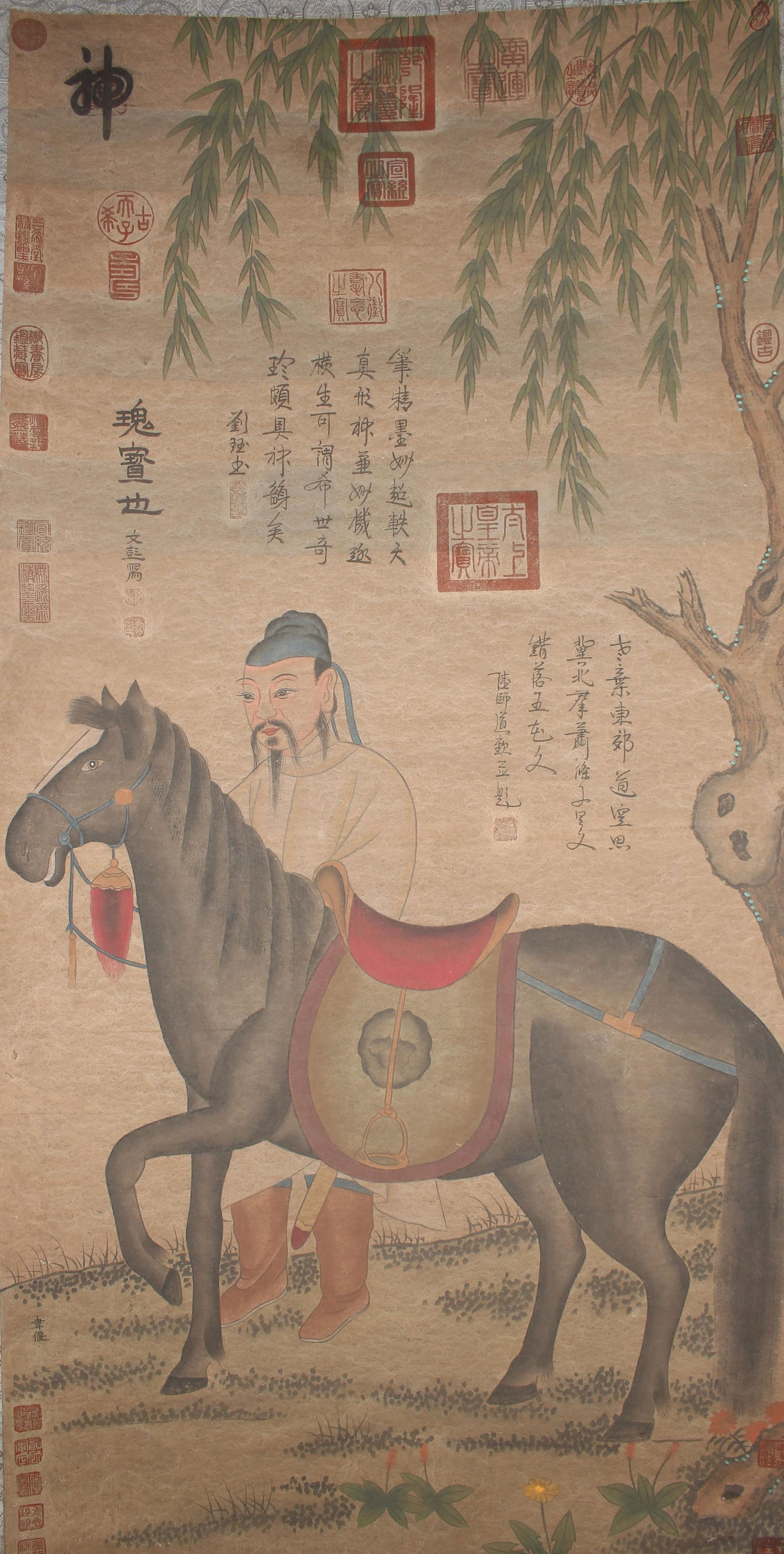 A Chinese Story-telling Poetry-framing Fortune Scroll (1 of 6)