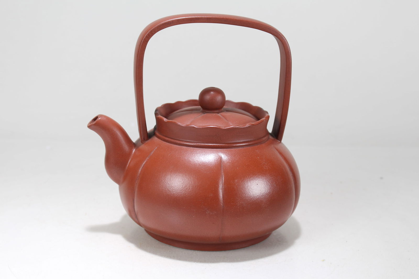 A Chinese Vividly-detailed High-handled Tea Pot (1 of 5)