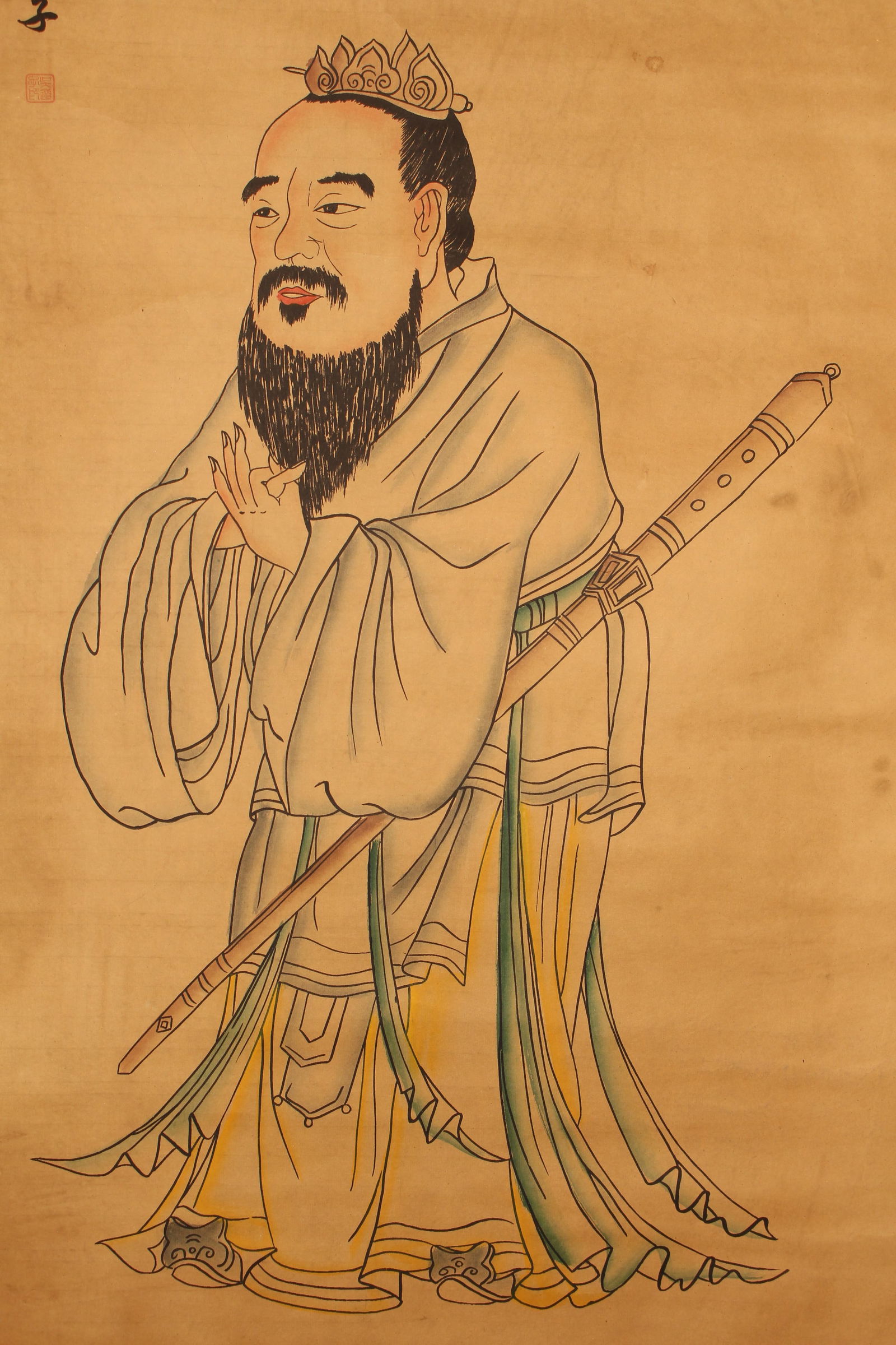 A Chinese Elder-portrait Fortune Scroll - 3