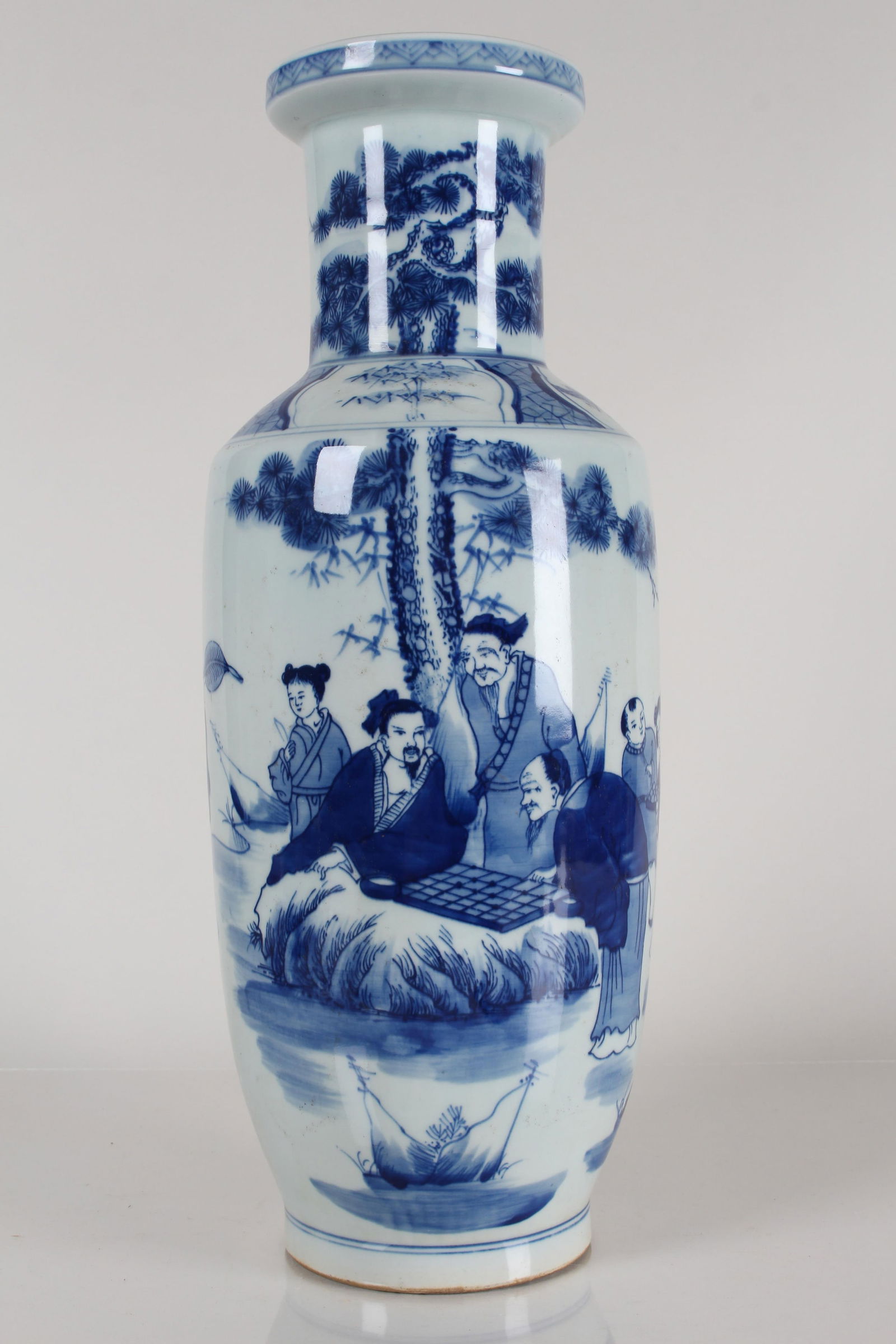 A Chinese Story-telling Blue and White Porcelain Fortune Vase: A Chinese Story-telling Blue and White Porcelain Fortune Vase . Height: 16.5 (inch).
