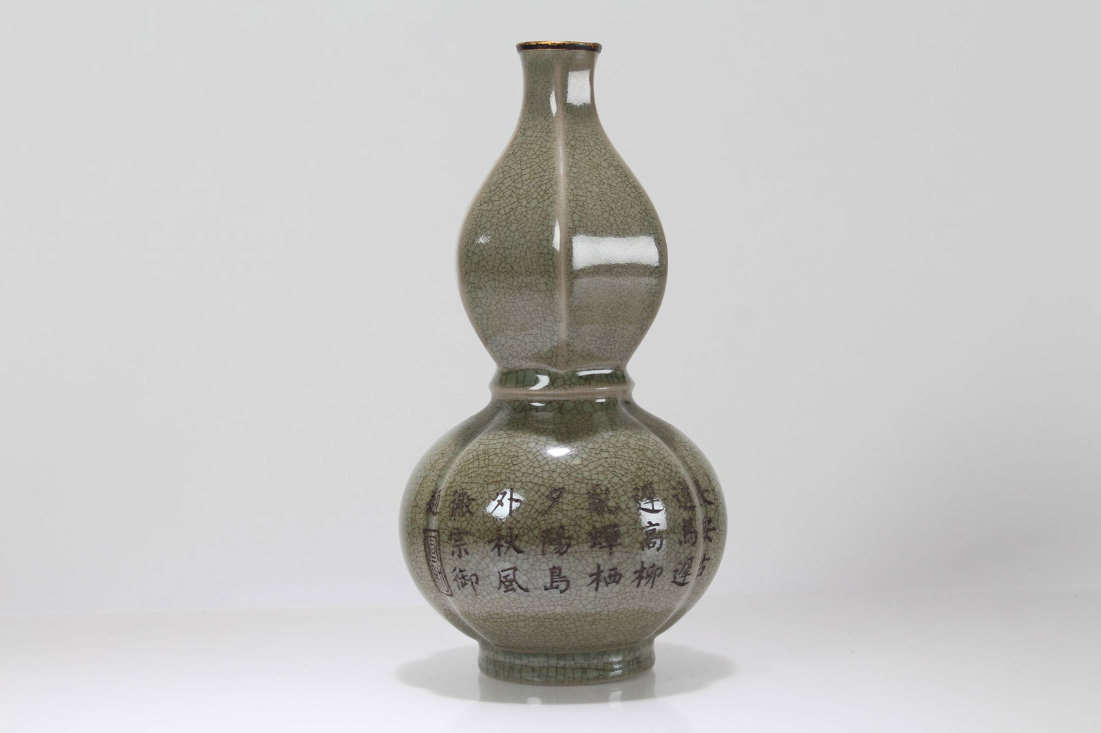 A Chinese Poetry-framing Porcelain Fortune Vase (1 of 6)