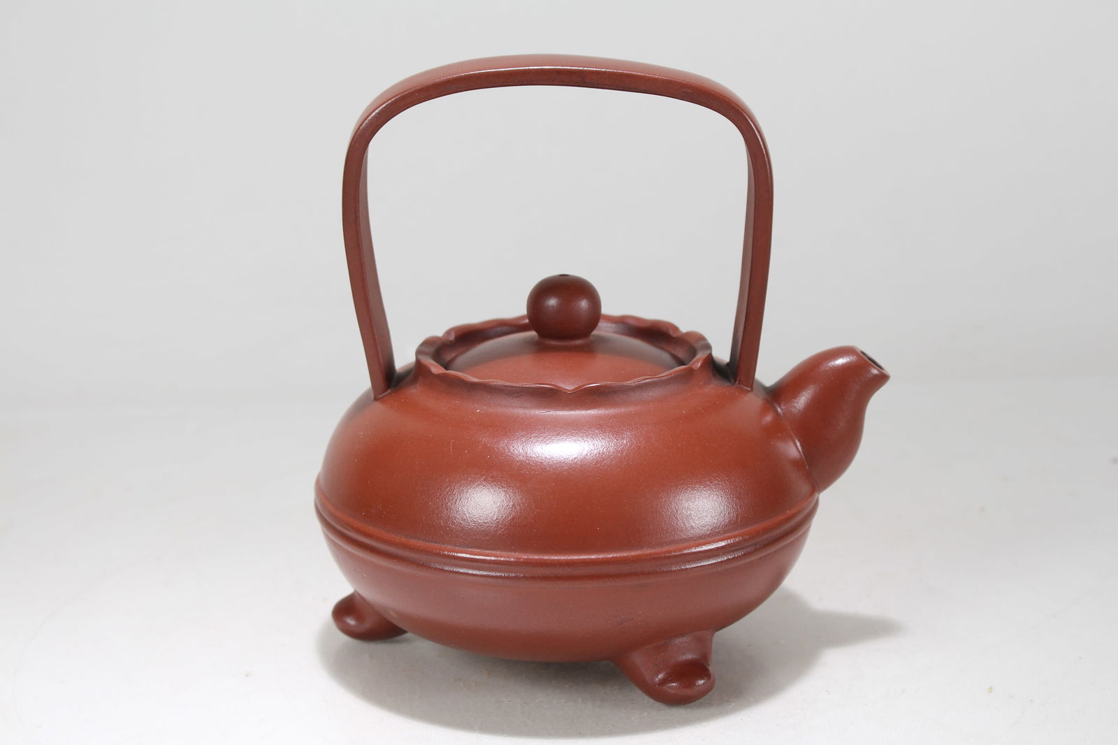 A Chinese Vividly-detailed High-handled Tea Pot (1 of 4)