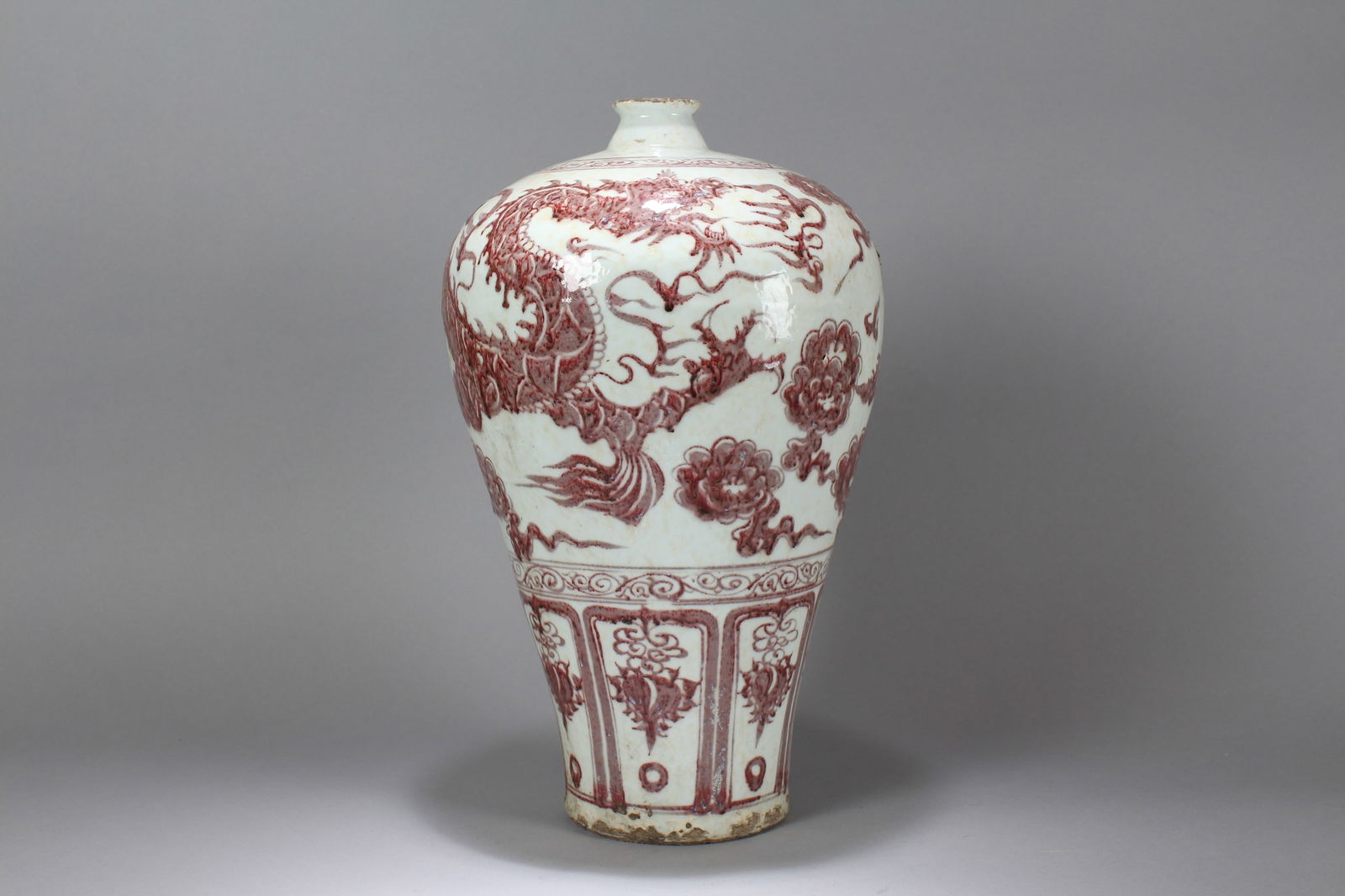 A Chinese Dragon-decorating Religious Porcelain Fortune Vase: A Chinese Dragon-decorating Religious Porcelain Fortune Vase. Height: 17 (inch). Width: 9.5 (inch).