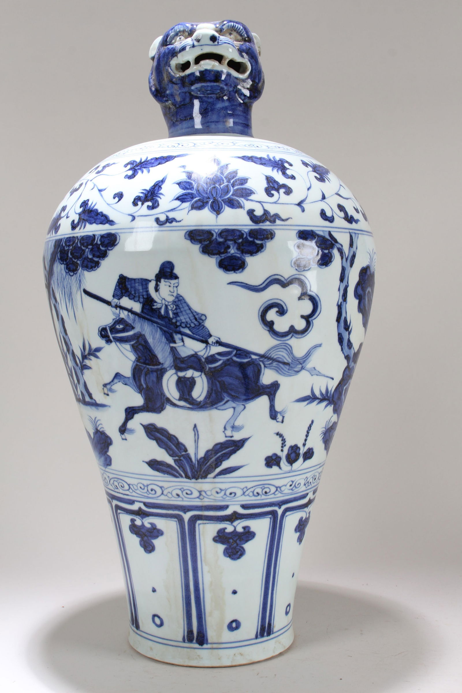 A Chinese Twelve-animal Story-telling Blue and White Fortune Porcelain Vase: A Chinese Twelve-animal Story-telling Blue and White Fortune Porcelain Vase . Height: 20(inch).