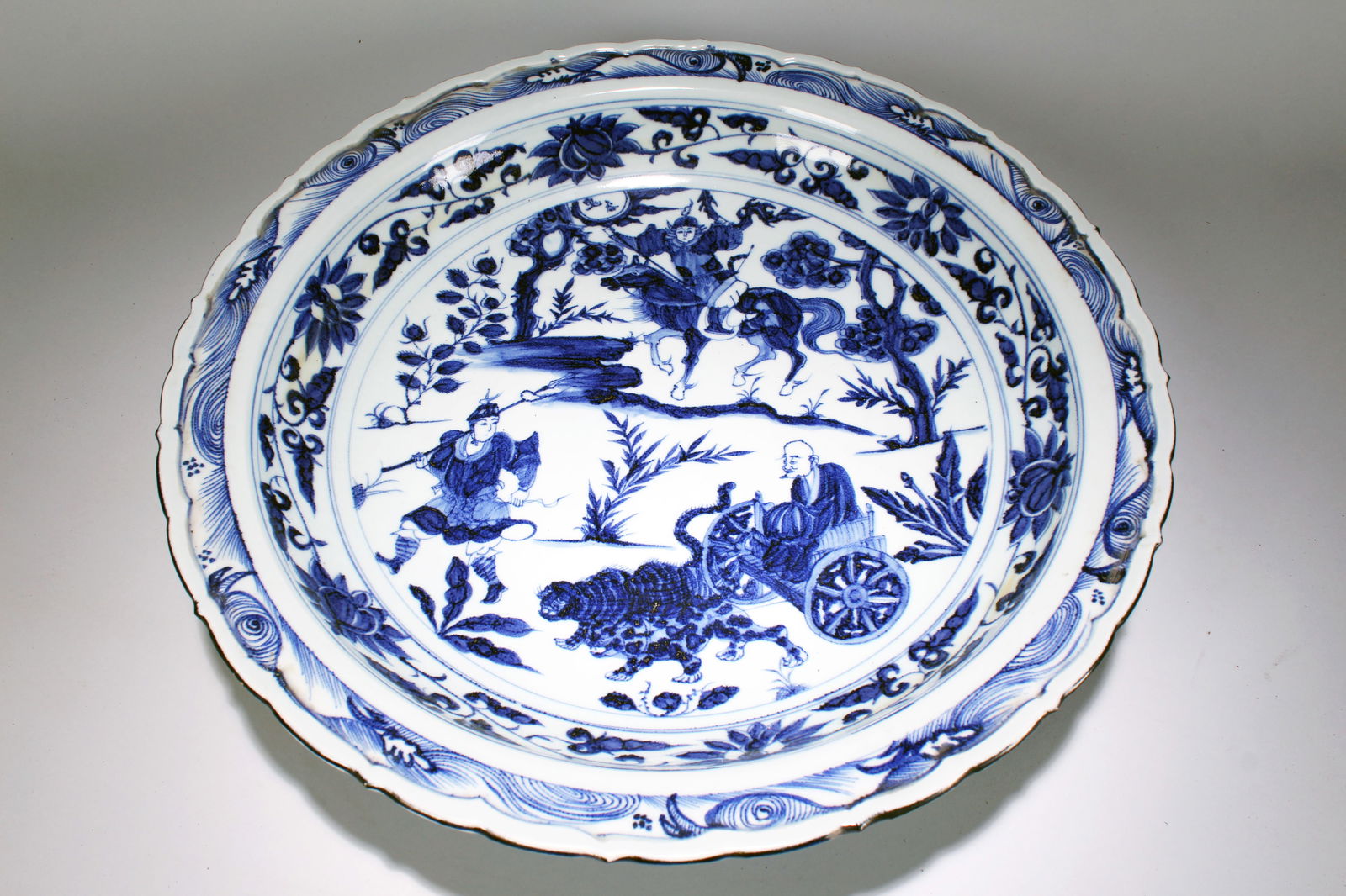A Chinese Massive Blue and White Story-telling Fortune Porcelain Plate (1 of 5)
