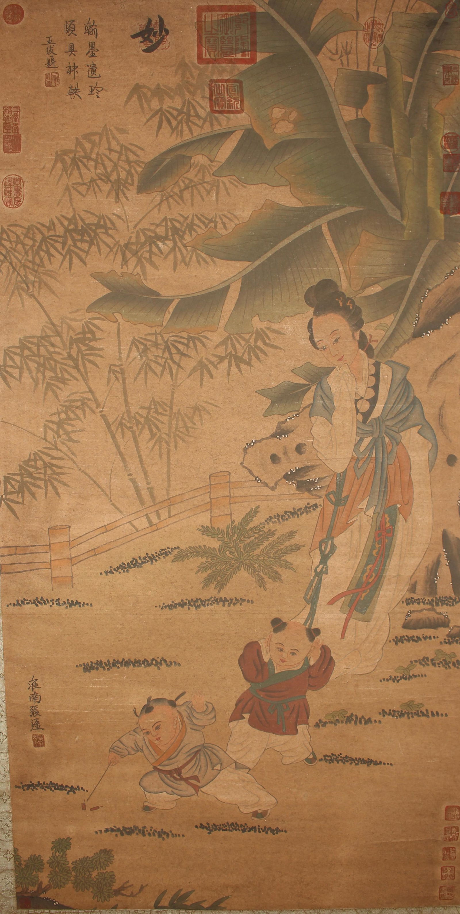 A Chinese Story-telling Dragon-decorating Fortune Scroll (1 of 6)