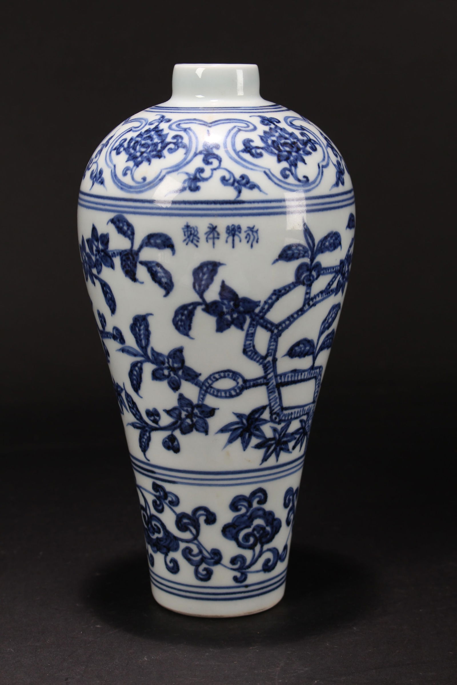 A Chinese Blue-and-white Porcelain Fortune Vase (1 of 5)