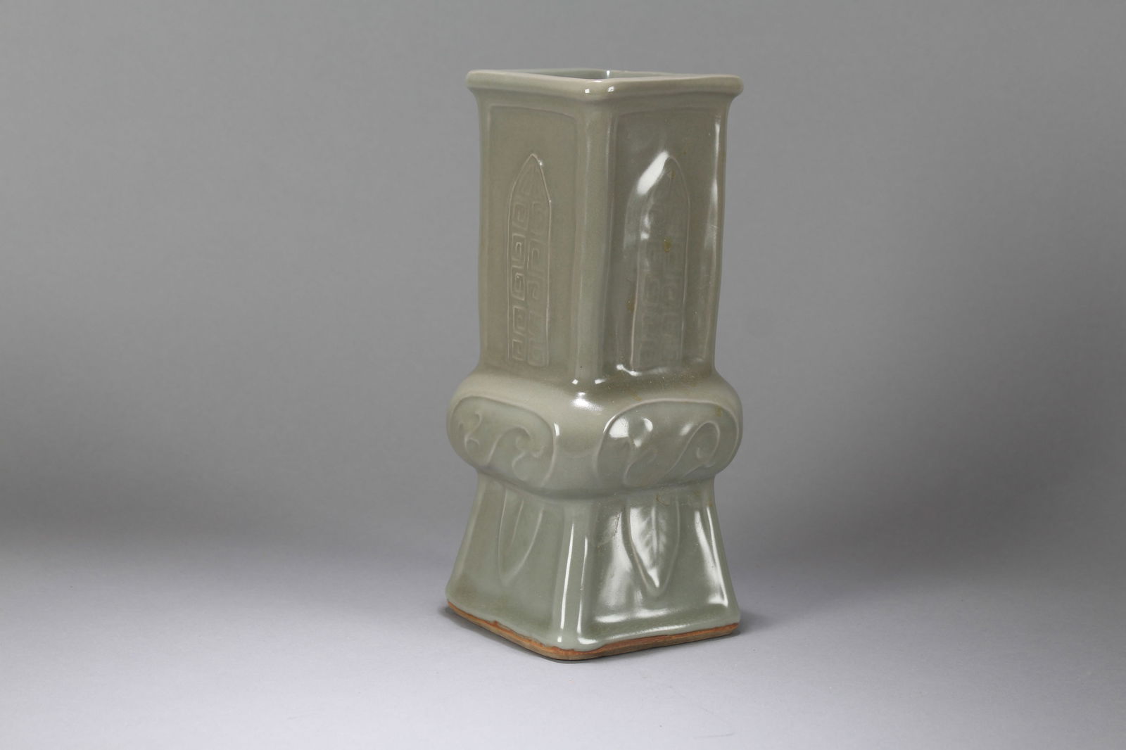 A Chinese Square-based Anicent-framing Porcelain Fortune Vase (1 of 4)