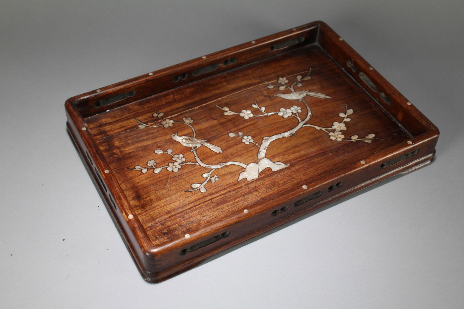 A Chinese Nature-sceen Delicate Wooden Fortune Plate: A Chinese Nature-sceen Delicate Wooden Fortune Plate. Height : 1.5 (inch). Width : 13 (inch). Length : 8.75 (inch).