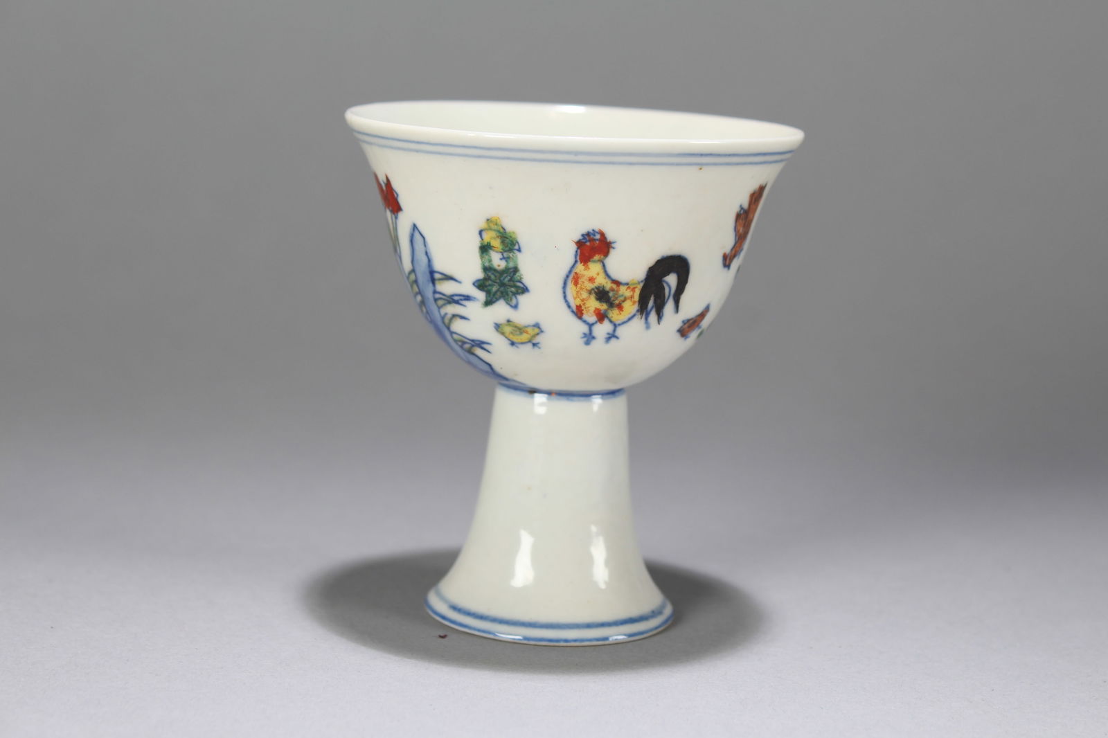 A Chinese Rooster-fortune Porcelain Fortune Cup (1 of 6)