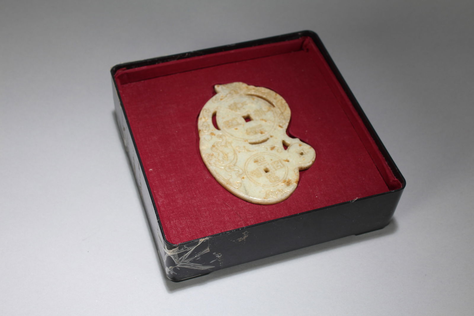 A Chinese Business-fortune Old-jade Fortune Pendant: A Chinese Business-fortune Old-jade Fortune Pendant. Width : 5 (inch). Length : 3.5 (inch).