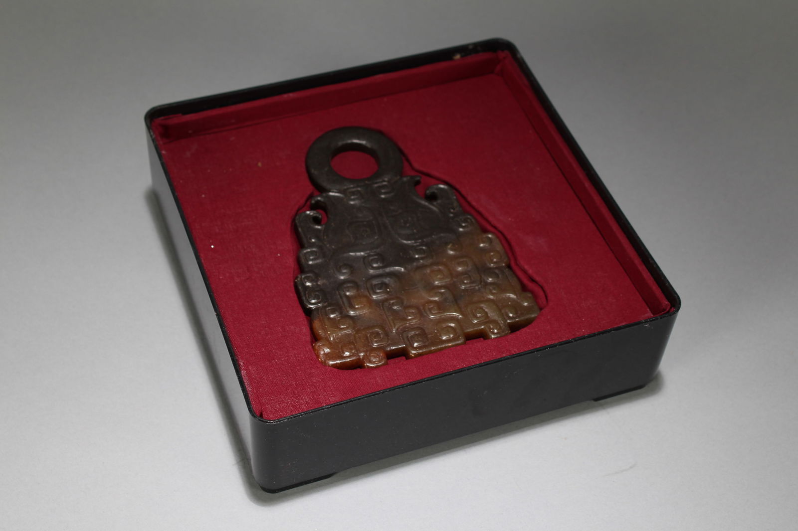 A Chinese Anicent-framing Old-jade Fortune Pendant: A Chinese Anicent-framing Old-jade Fortune Pendant. Width : 5.75 (inch). Length : 3.75 (inch).