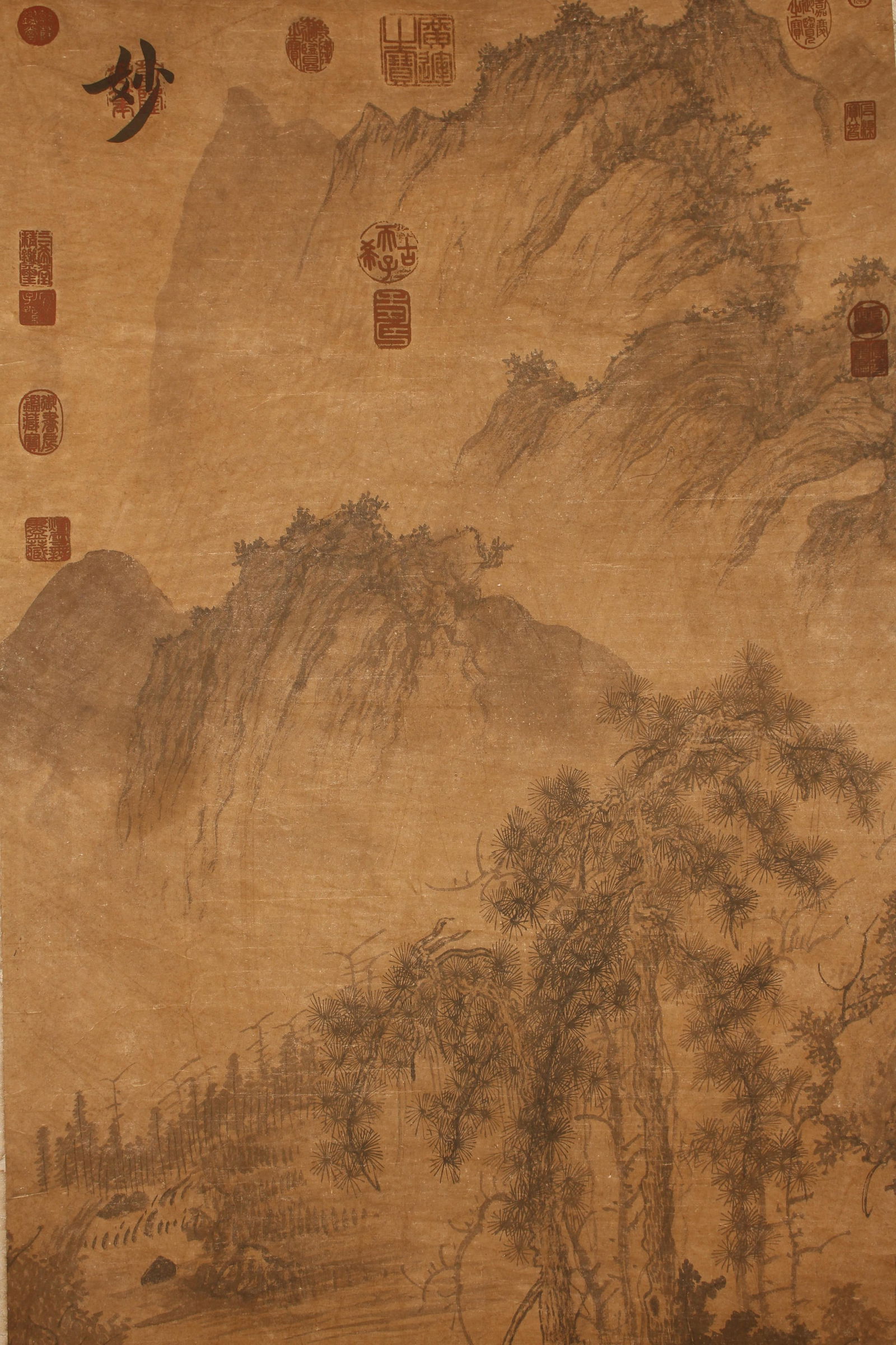 A Chinese Mountain-view Fortune Scroll - 2