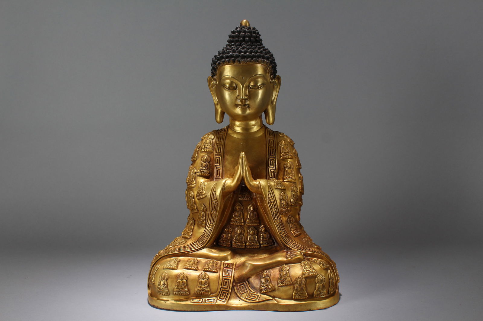 A Chinese Gilt Religious Fortune Massive Buddha Statue (1 of 7)