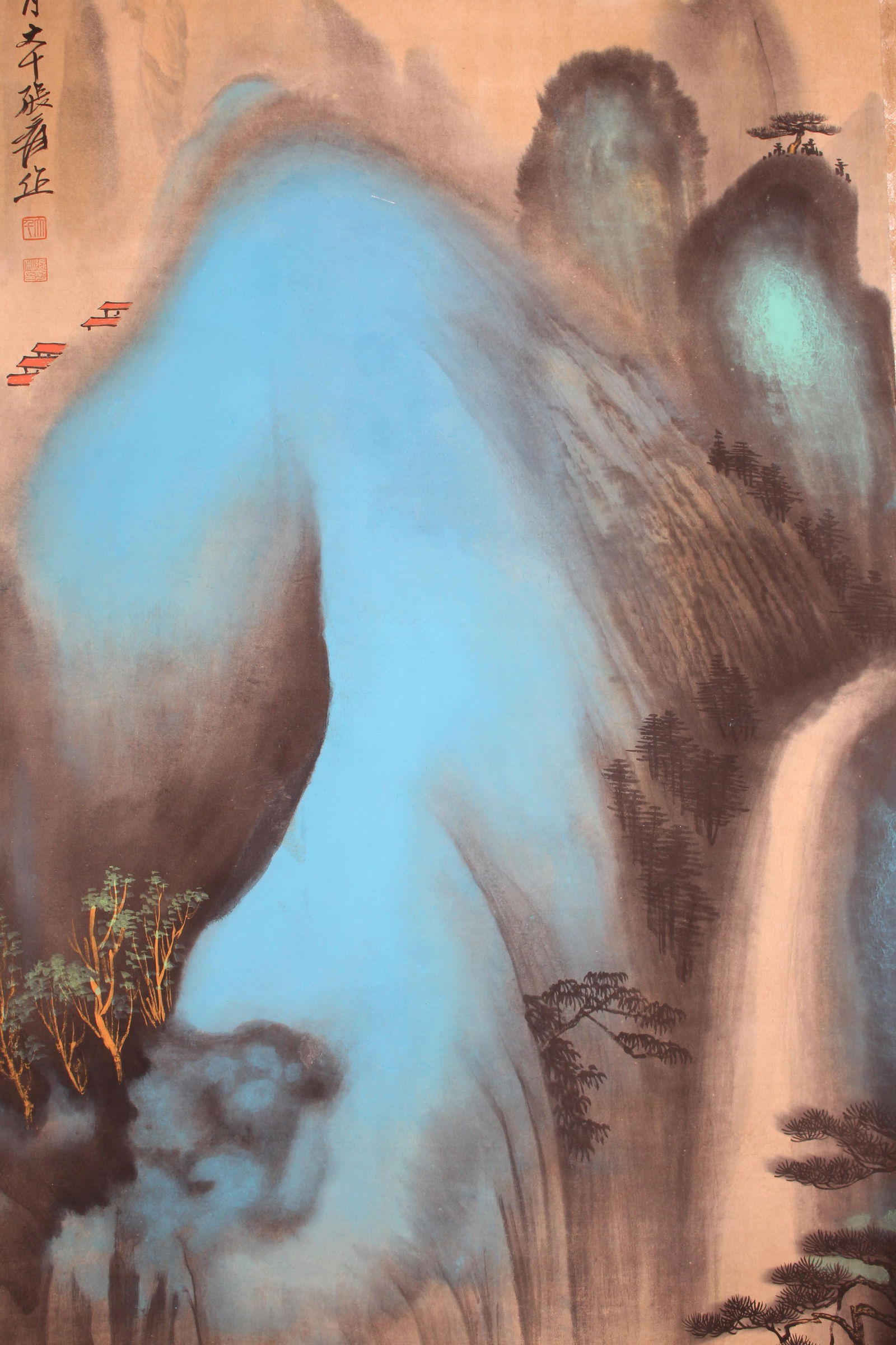 A Chinese Mountain-view Fortune Scroll - 2