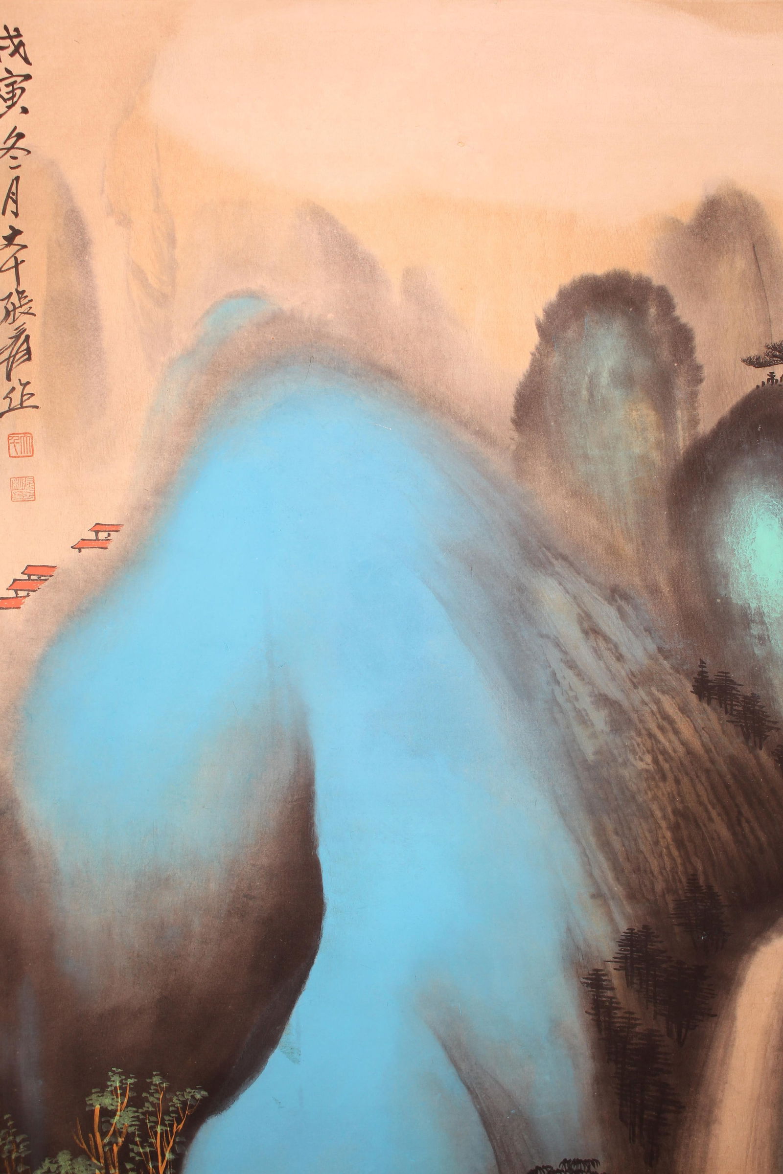 A Chinese Mountain-view Fortune Scroll - 3