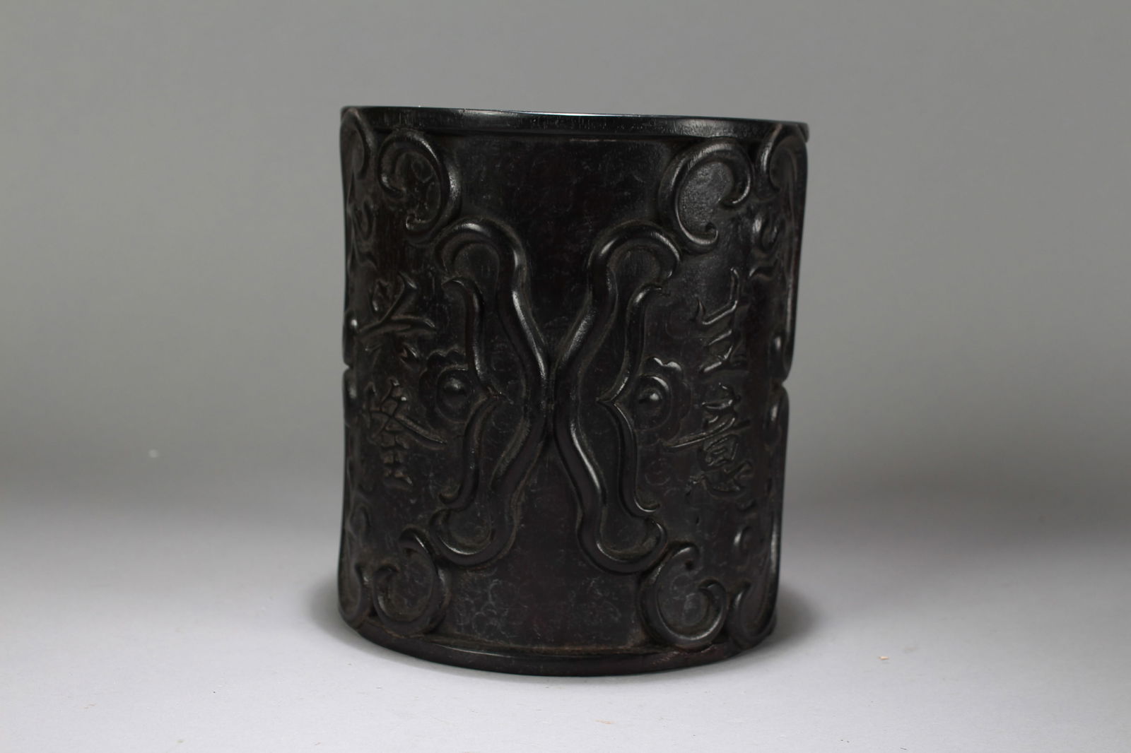 A Chinese Circular Anicent-framing Wooden Brush Pot (1 of 5)