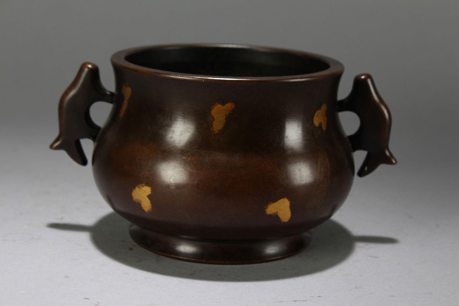 A Chinese Duo-opening Gilt Fortune Massive Censer: A Chinese Duo-opening Gilt Fortune Massive Censer. Height : 3.6 (inch). Width : 7 (inch). Length : 5.5 (inch).