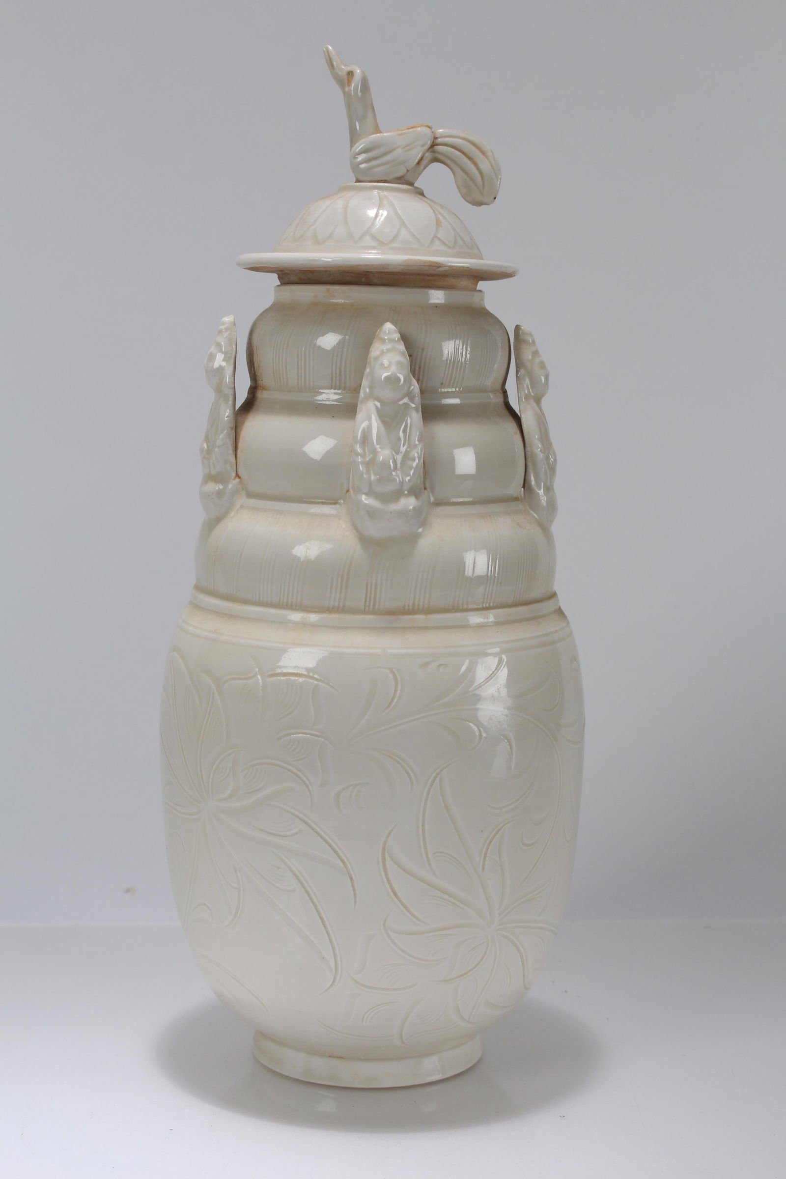 A Chinese Lidded White Porcelain Fortune Vase (1 of 4)