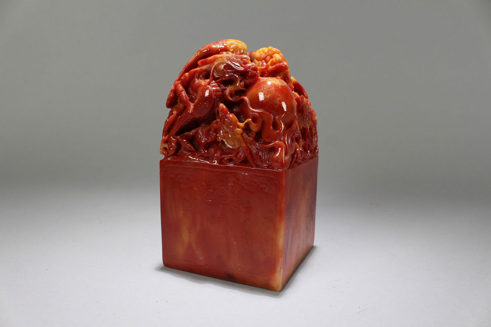 A Chinese Square-based Fortune Soapstone Seal - 5