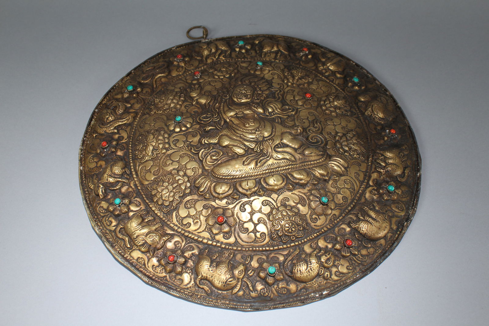 A Chinese Circular Fortune Pannel: A Chinese Circular Fortune Pannel. Height: 1 (inch). Opening Diameter: 15 (inch)