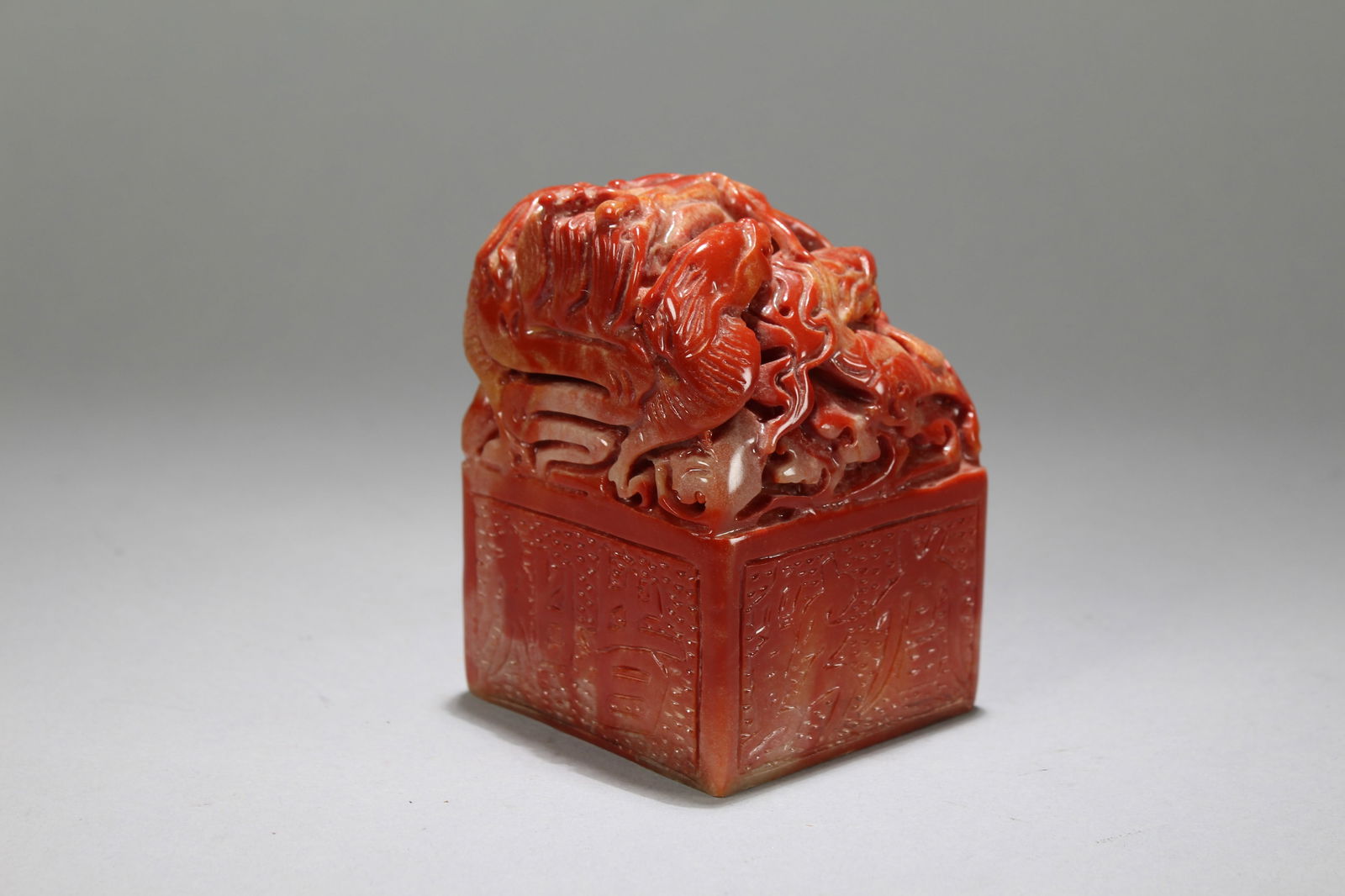 A Chinese Square-based Fortune Soapstone Seal - 5