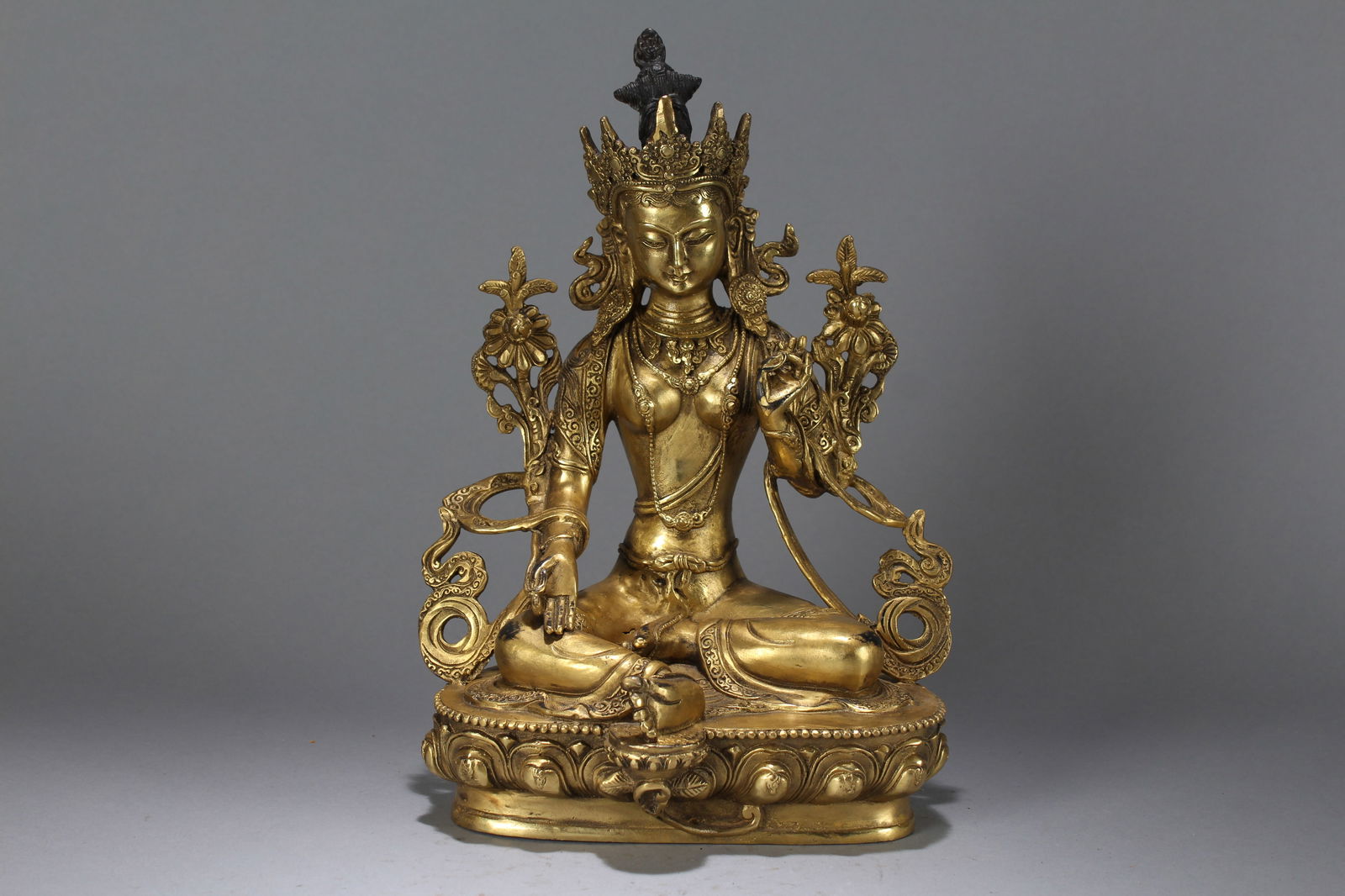 A Chinese Religious Fortune Buddha Statue: A Chinese Religious Fortune Buddha Statue. Height: 11.5 (inch). Length: 8.25 (inch). Width: 5.5 (inch).