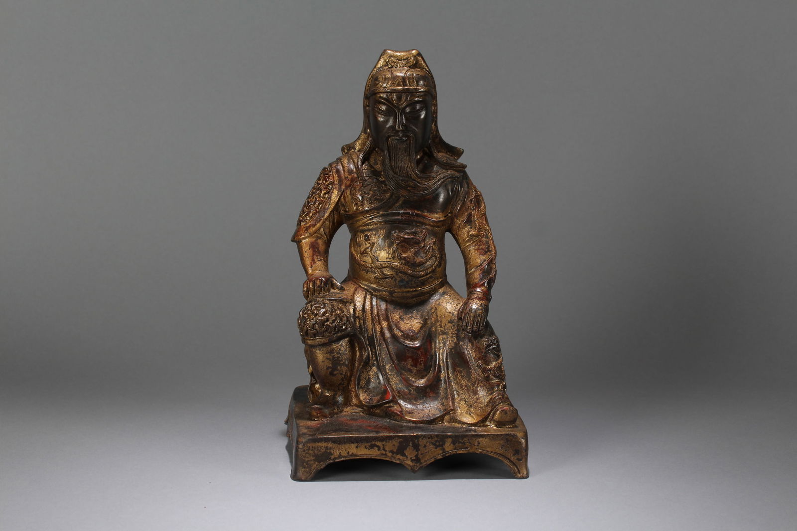 A Chinese Religious Fortune Buddha Statue: A Chinese Religious Fortune Buddha Statue. Height : 10 (inch). Width : 5.5 (inch). Length : 5 (inch).
