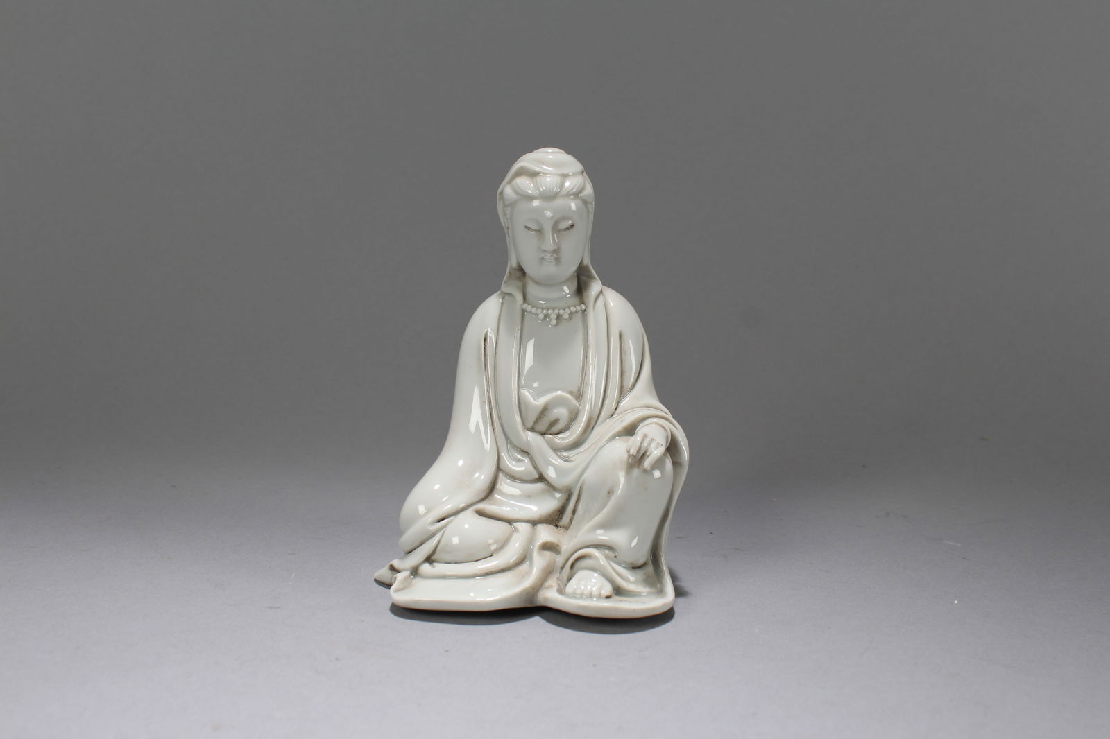 A Chinese De Blac Porcelain Fortune Guanyin Fortune Statue (1 of 6)
