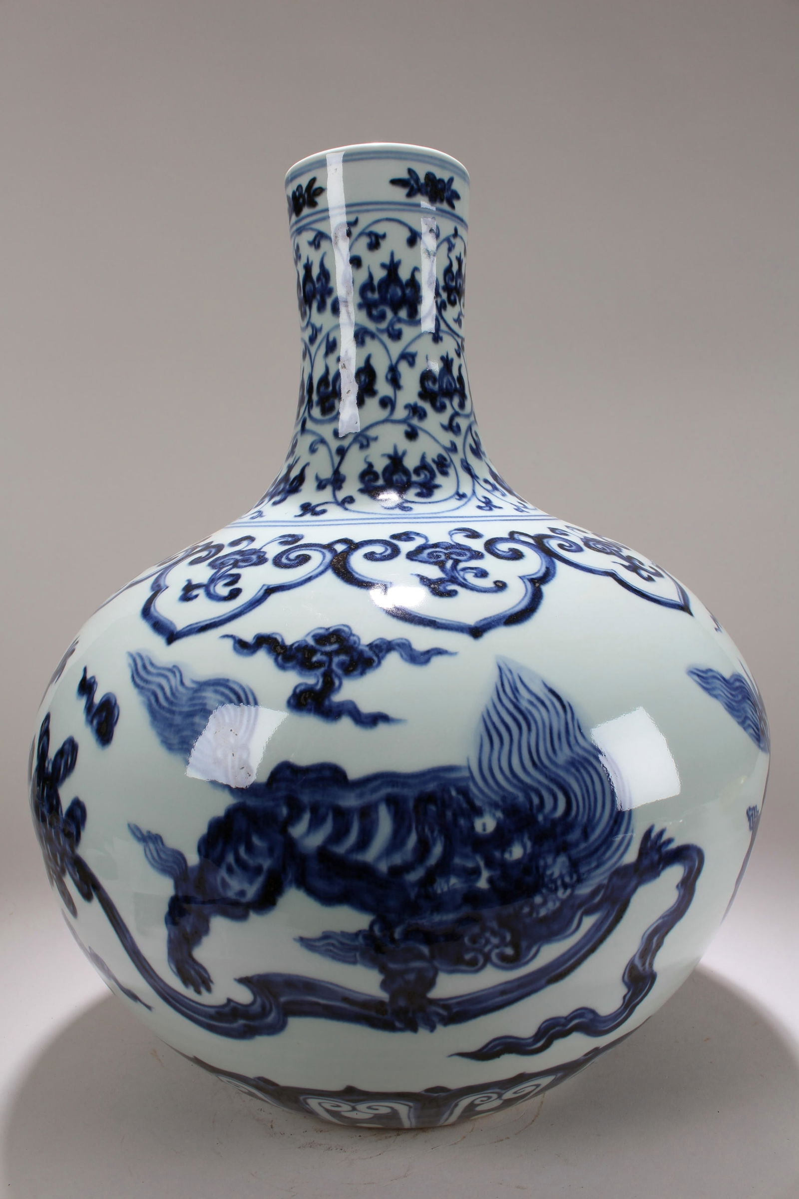 A Chinese Blue and White Massive Myth-beast Fortune Porcelain Vase (1 of 3)