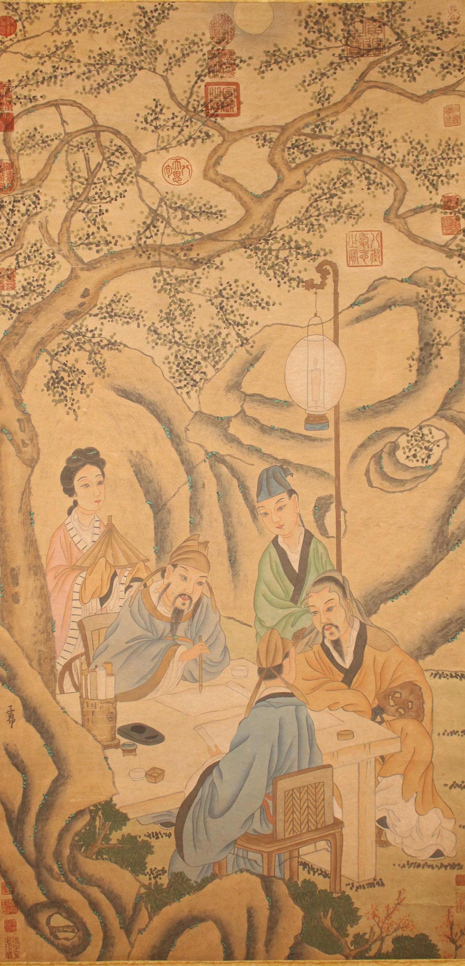 A Chinese Detailed Story-telling Fortune Scroll (1 of 5)