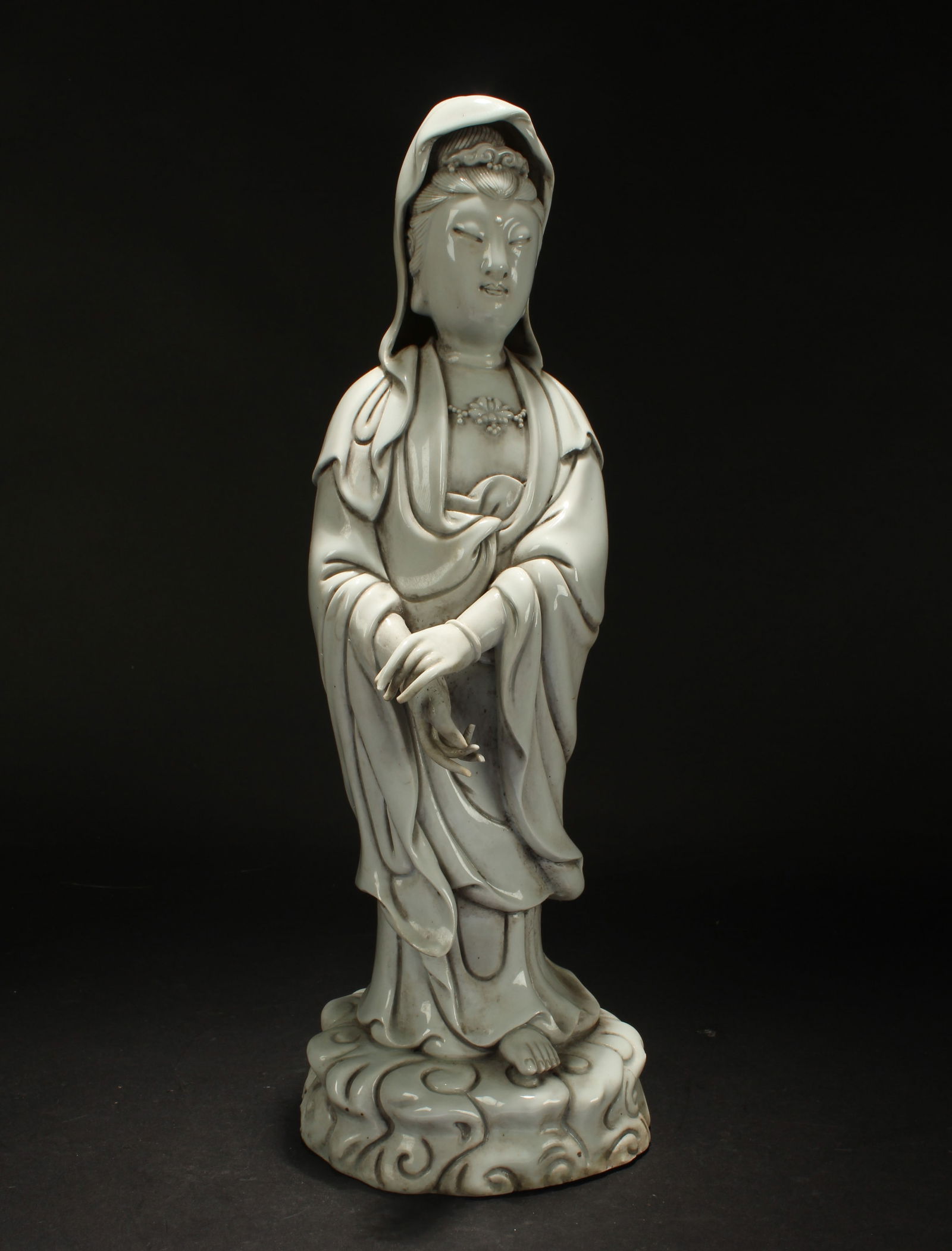A Chinese Blanc De Guanyin Statue (1 of 6)