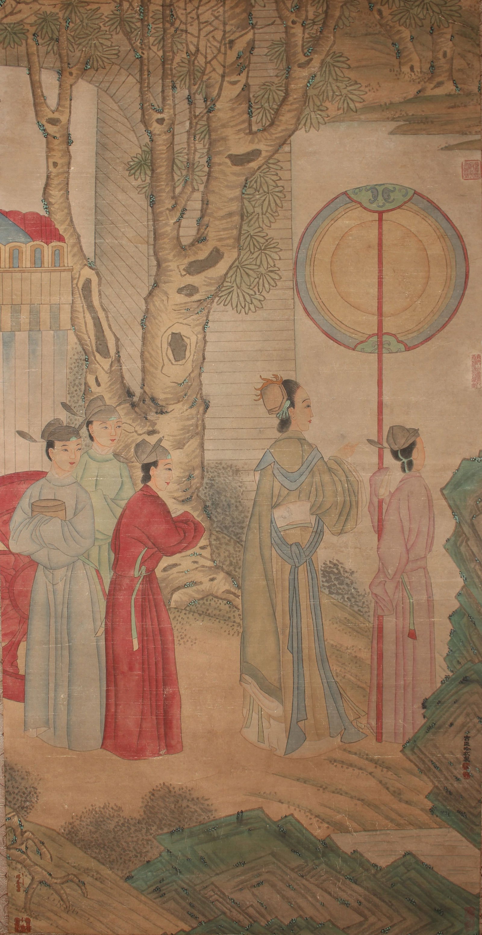 A Chinese Story-telling Portrait Fortune Scroll (1 of 5)