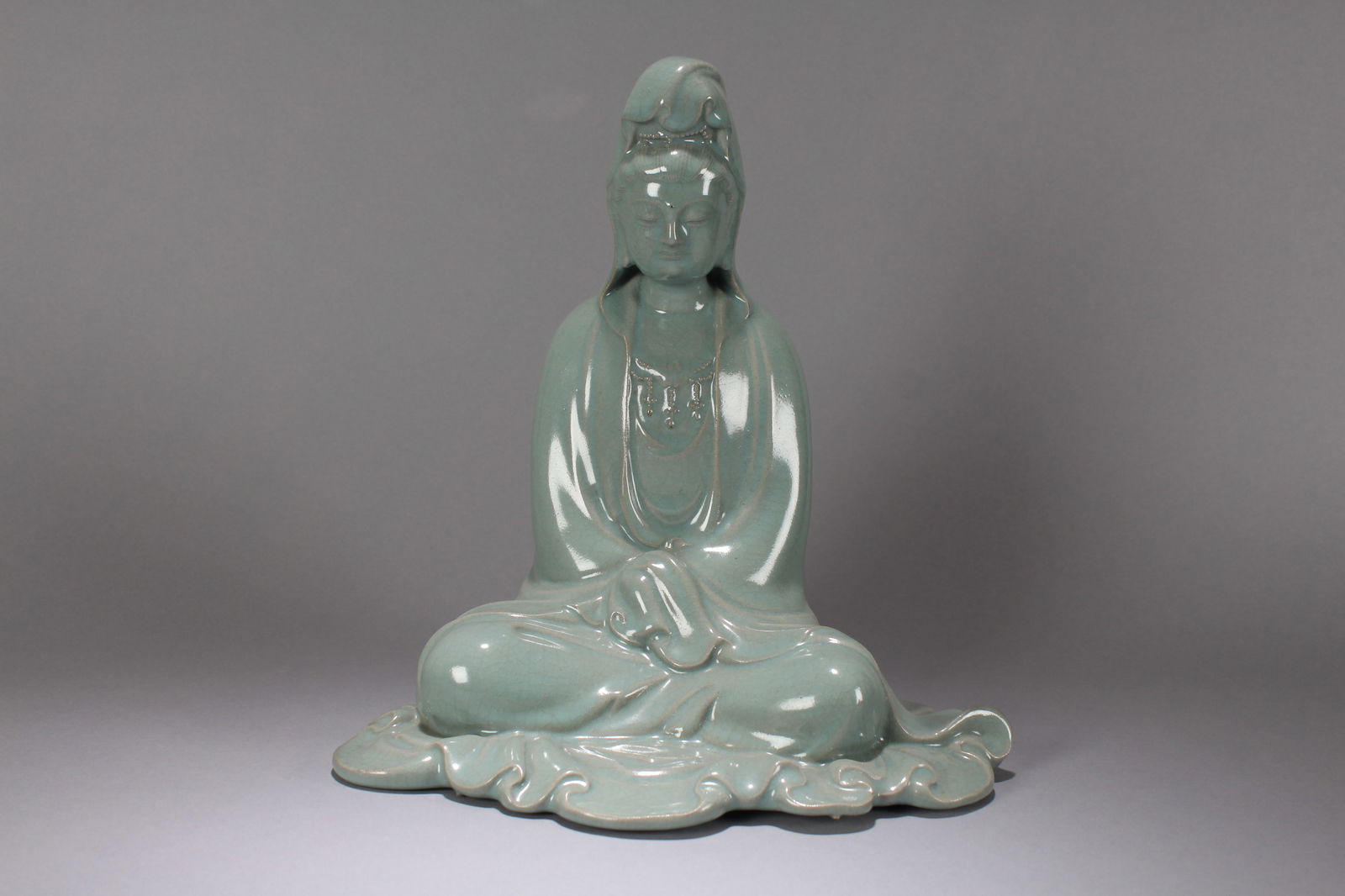 A Chinese Vividly-detailed Religious Fortune Porcelain Statue (1 of 5)