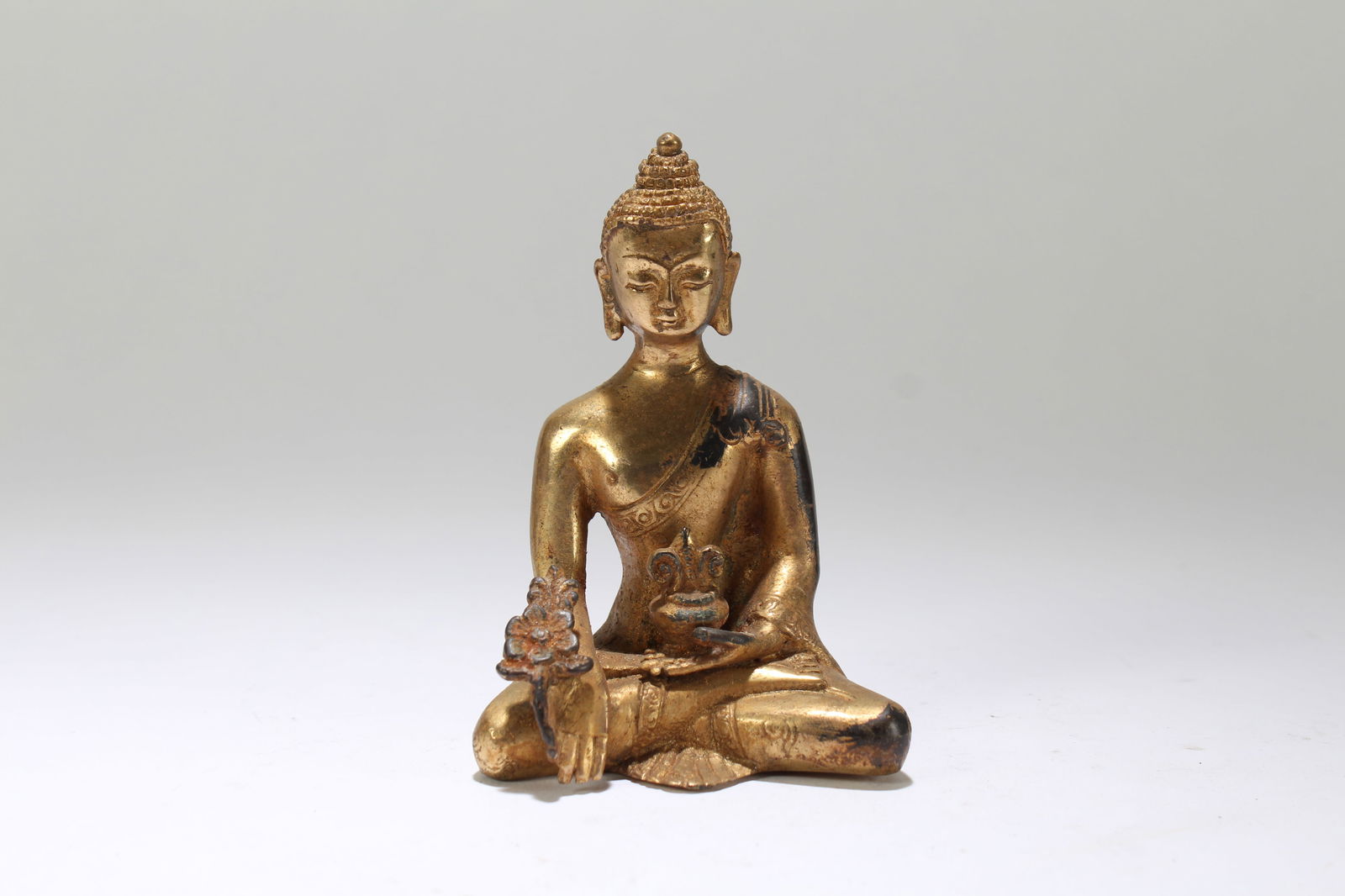 A Chinese Religious Fortune Gilt Buddha Statue (1 of 5)