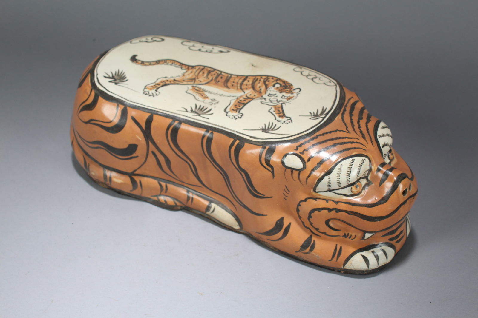 A Chinese Religious Myth-beast Porcelain Fortune Statue: A Chinese Religious Myth-beast Porcelain Fortune Statue. Height: 5 (inch). Width: 13 (inch). Length: 4 (inch).