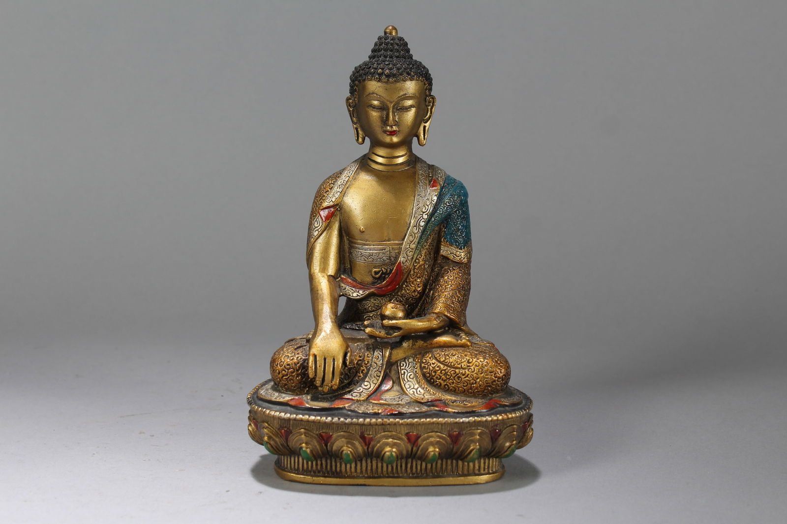 A Chinese Jewellery-plated Religious Fortune Buddha Statue (1 of 6)