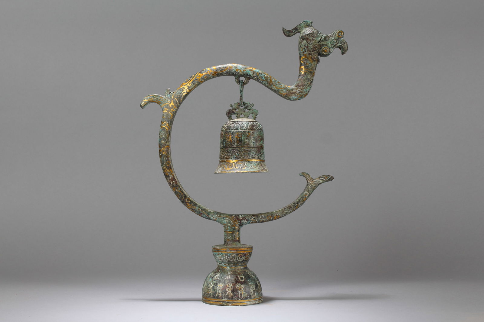 A Chinese Myth-beast Fortune Standing-still Bell Bronze Vessel (1 of 8)