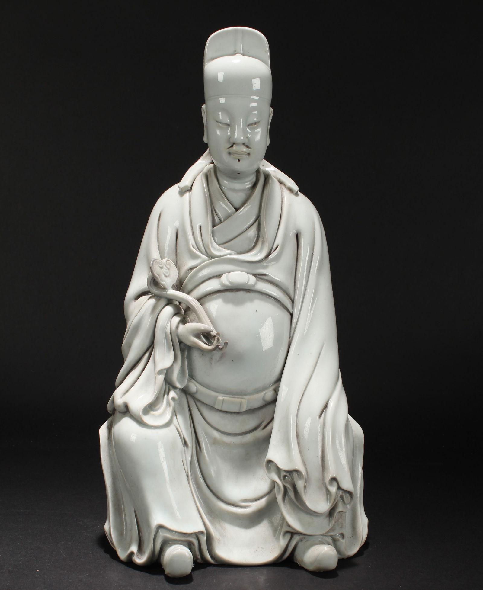 A Chinese White Porcelain Governor-portrait Statue: A Chinese White Porcelain Governor-portrait Statue . Height: 12.5 (inch). Width: 6.5 (inch).