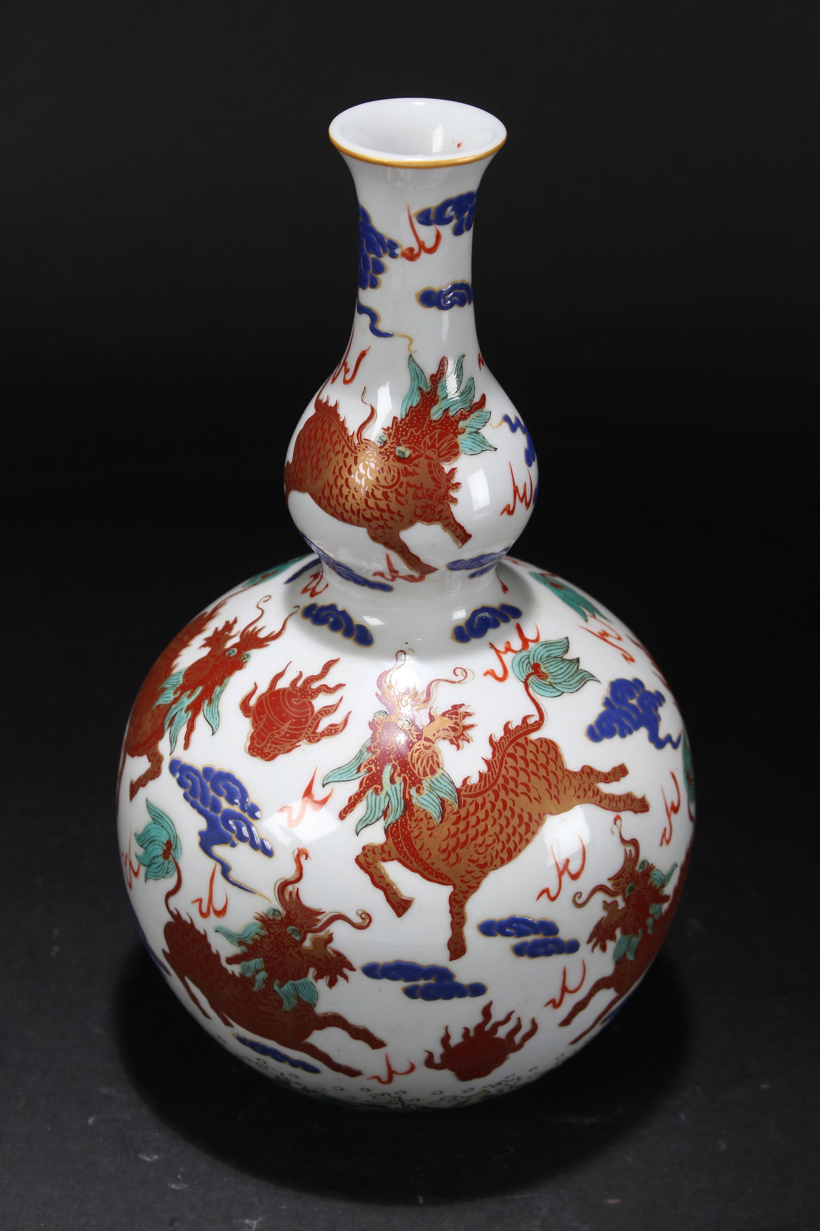 A Chinese Myth-beast Porcelain Fortune Vase (1 of 5)